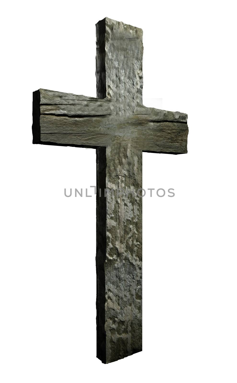 Cross made from wood  isolated on white