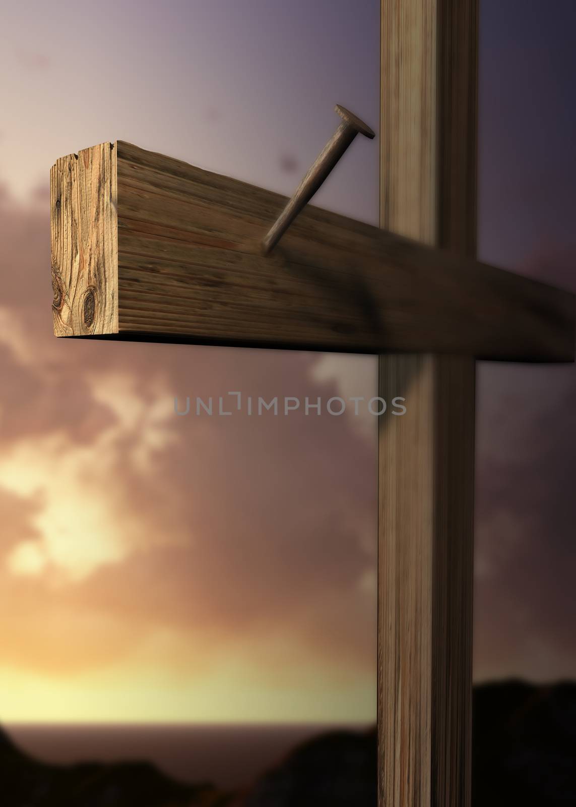 The cross of Golgotha the place of hope made in 3d software
