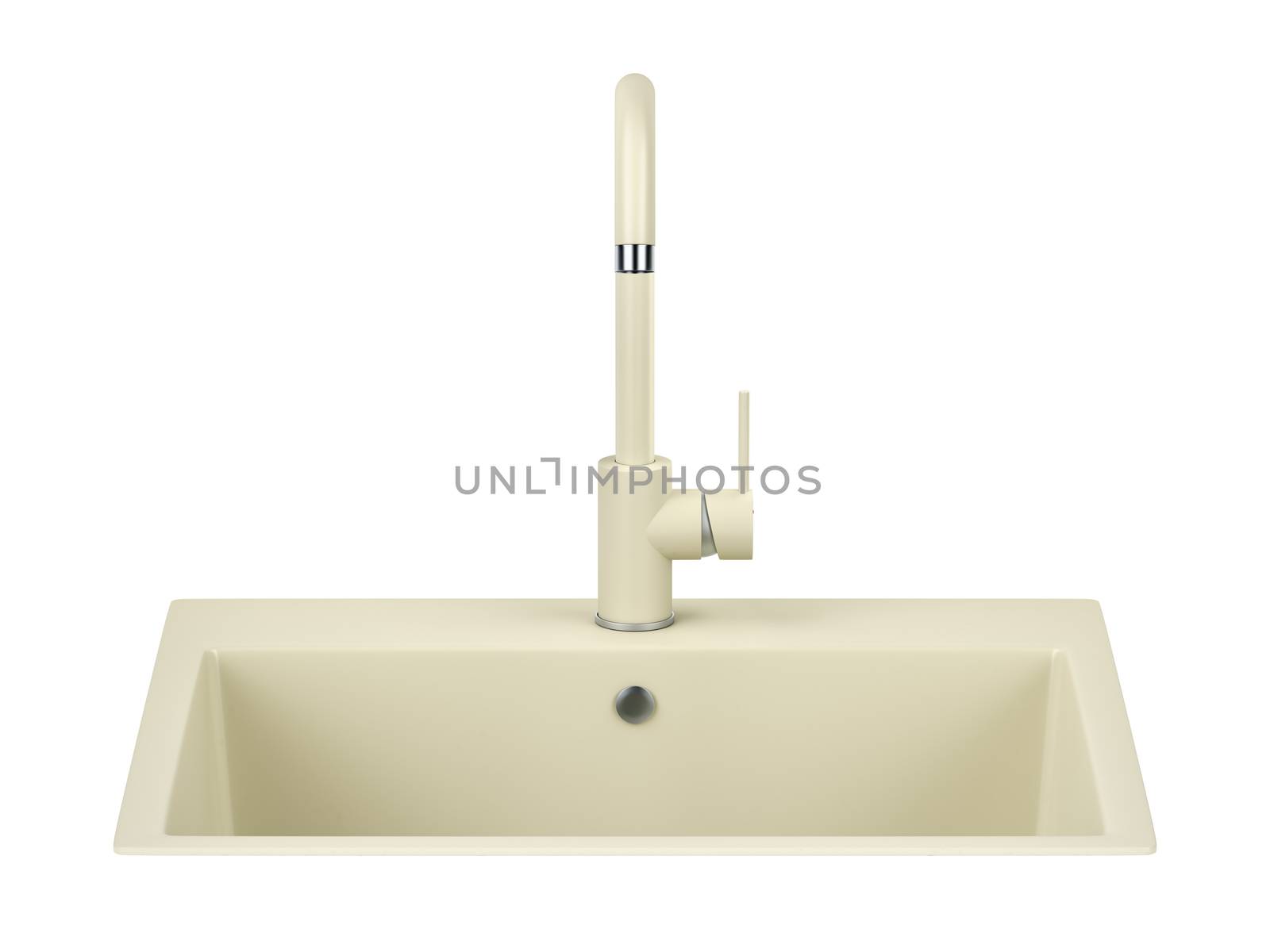 Beige kitchen sink and faucet by magraphics