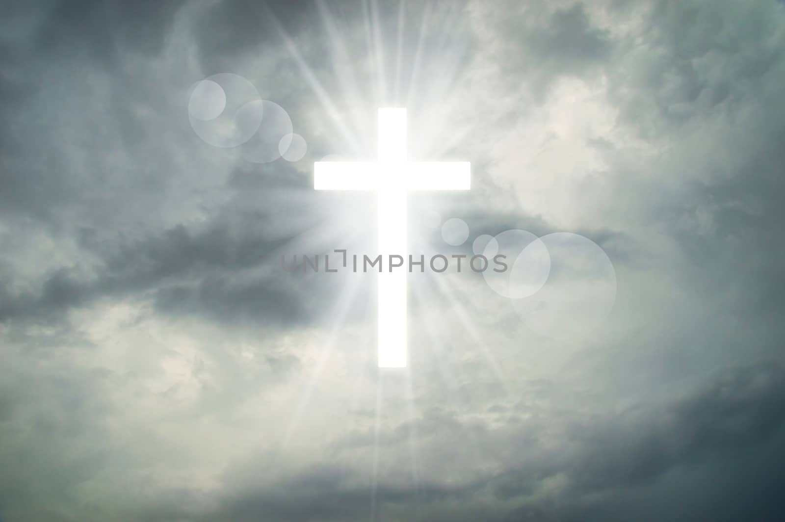 Sign of faith. Glowing holy cross  by Nu1983