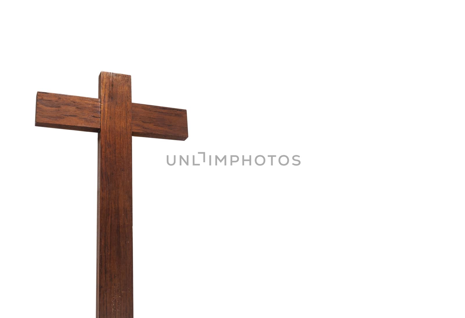 Christian cross isolated on white background with clipping path