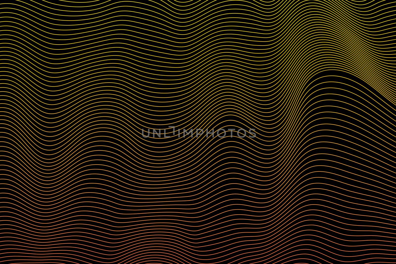 Abstract black background with illusion yellow line shape by asiandelight