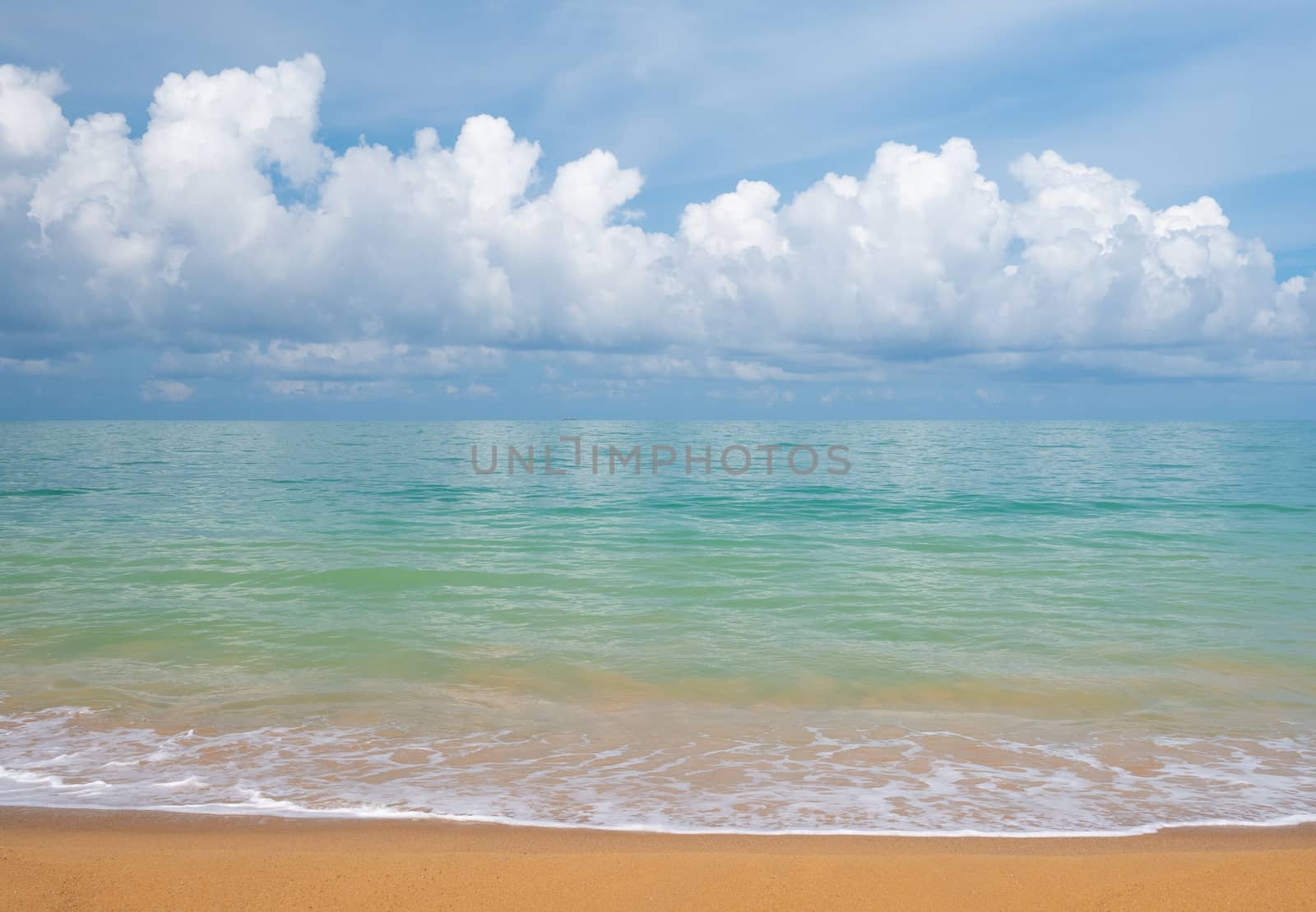 Bangsak beach on blue sky  at khao lak Phangnga province by Nu1983