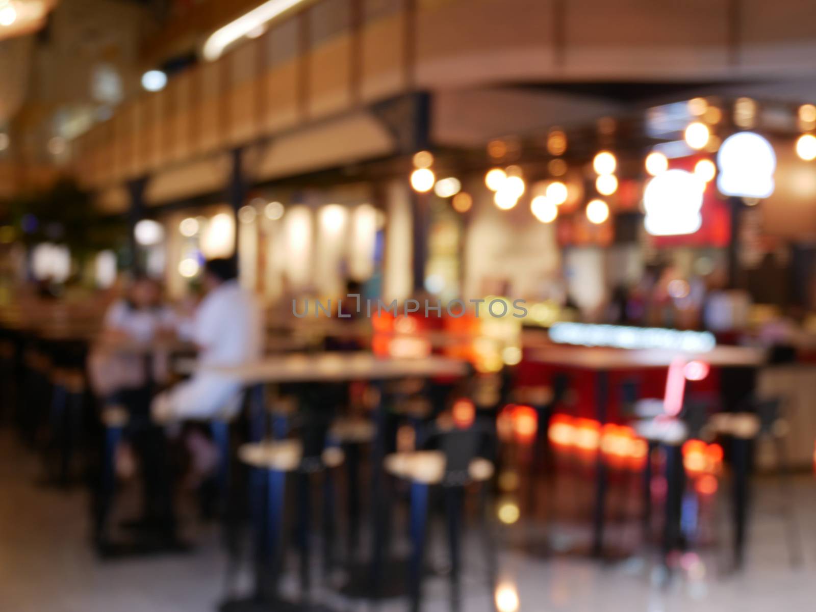 Image of abstract blur restaurant with people. Restaurant with customer for background usage by asiandelight