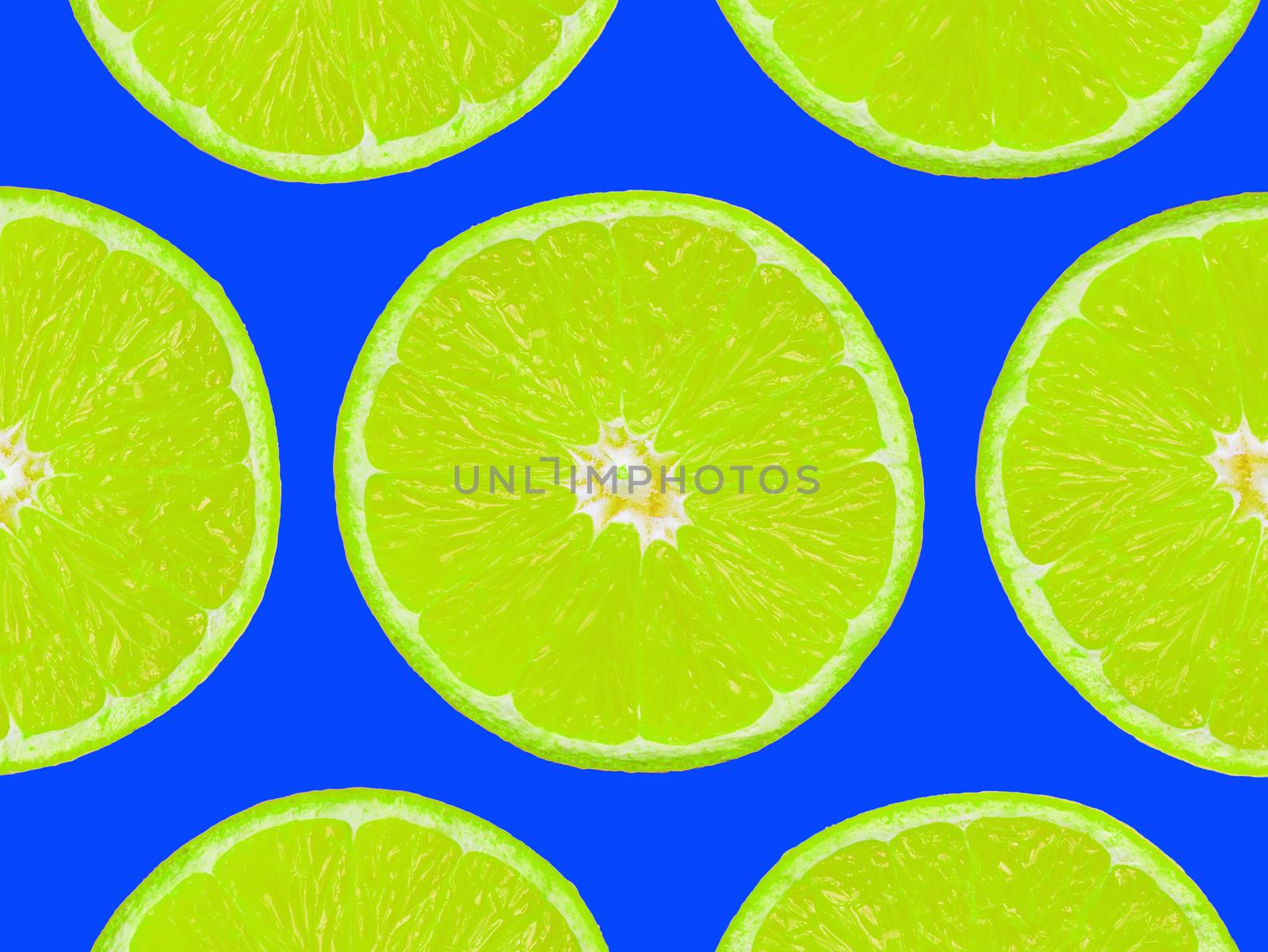 Lime slices on purple background, pop art style