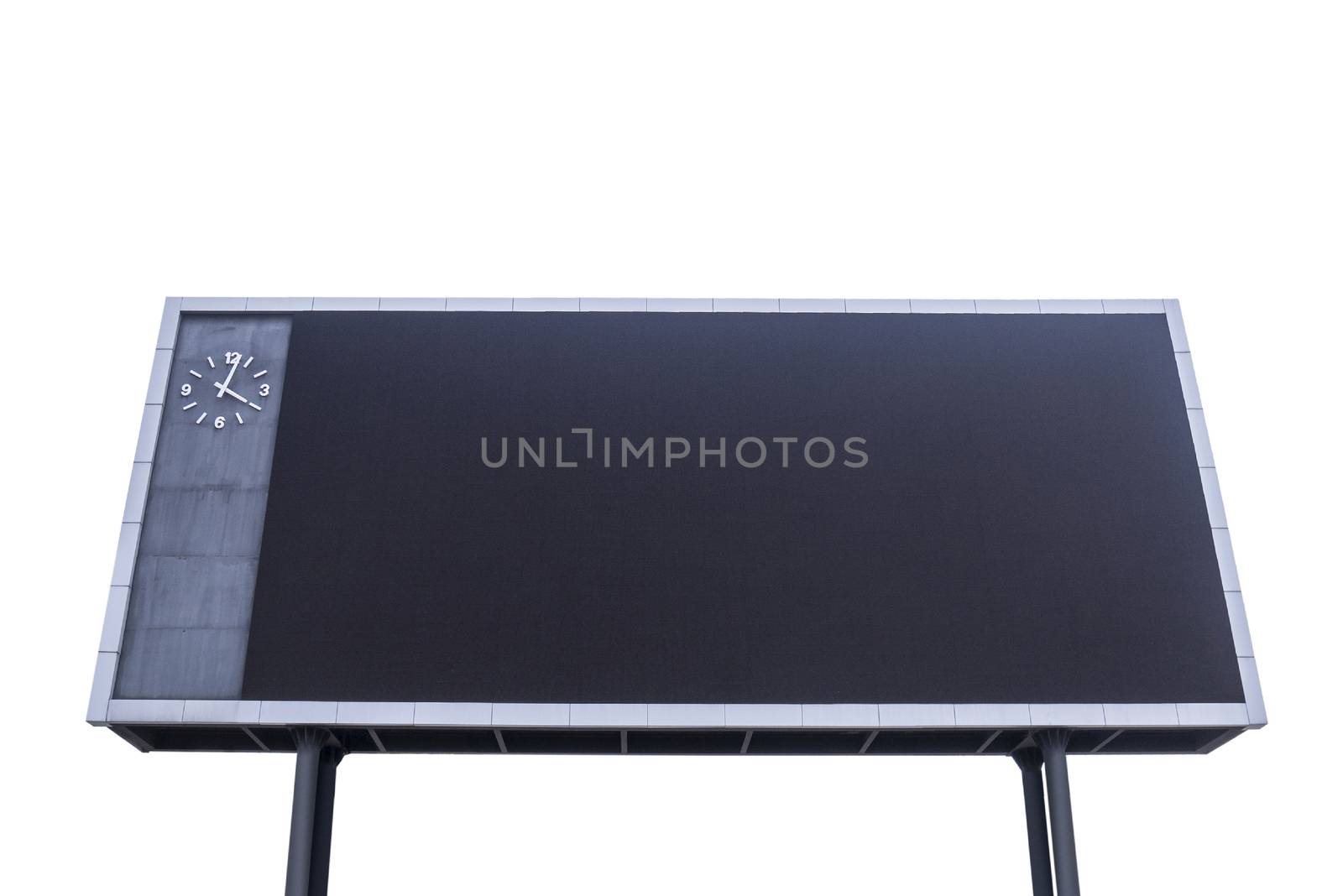 Scoreboard with black blank screen for reporting sporting events. Isolated white background by asiandelight