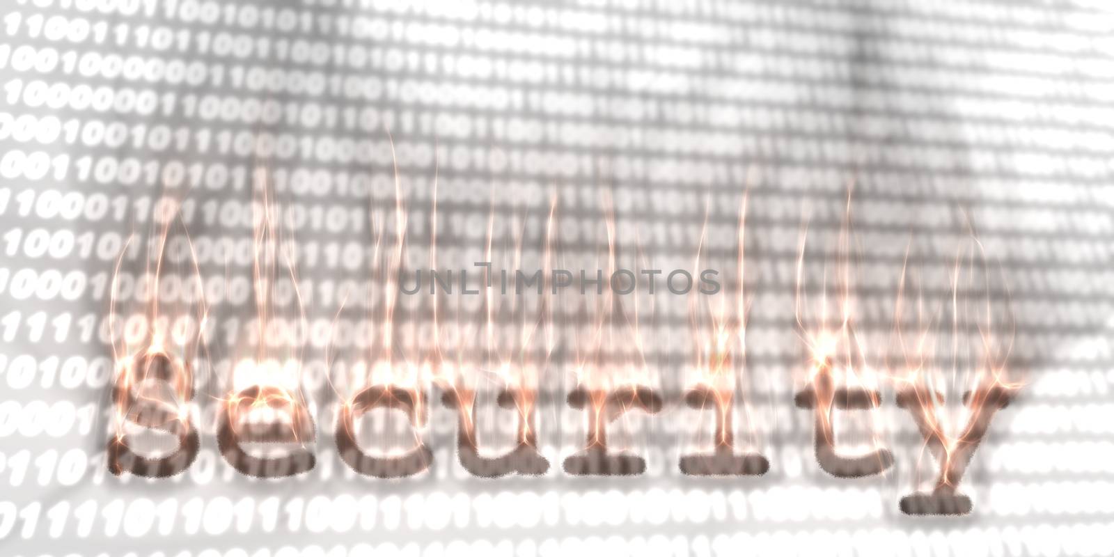 Banner of internet security buzzword text done with kirlian photography