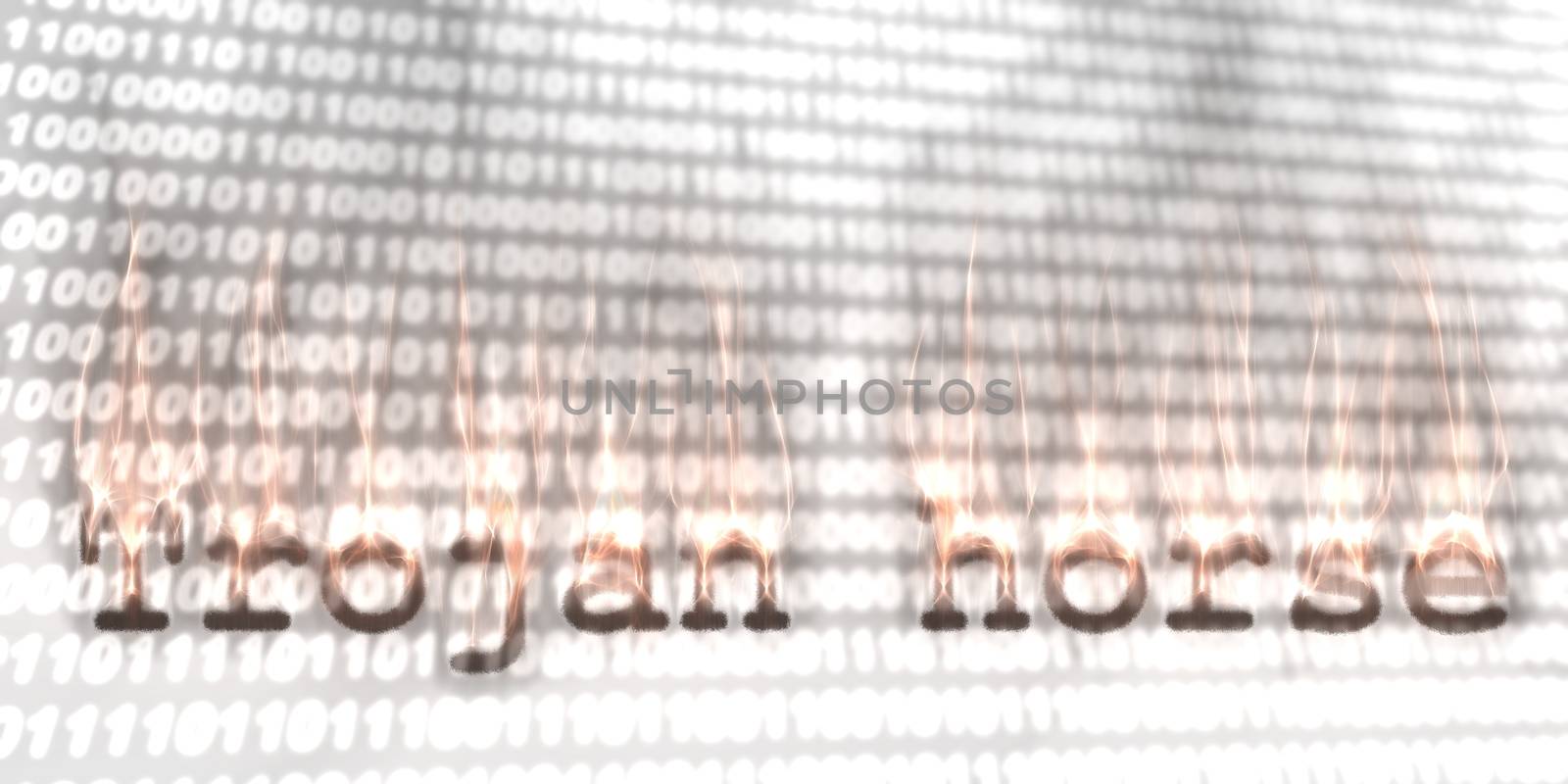 Banner of internet security buzzword text done with kirlian photography