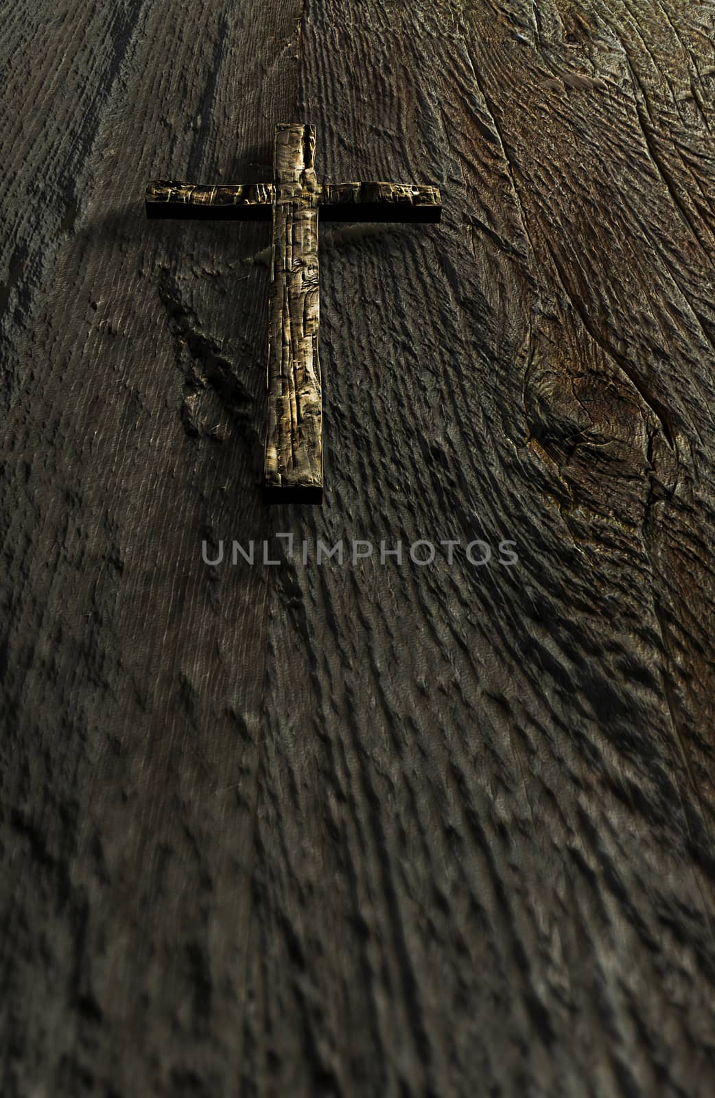 Cross on the wwall made in 3d software