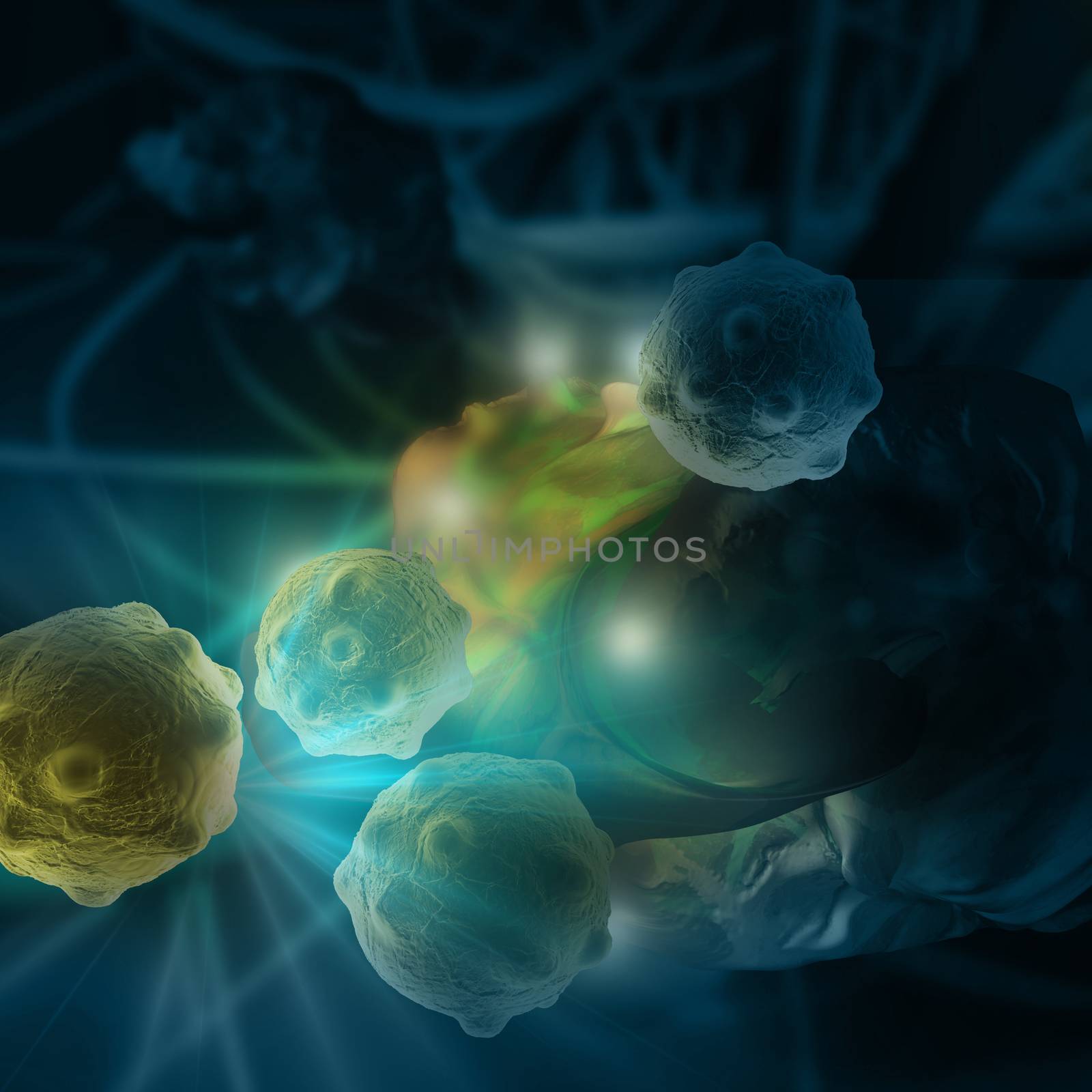 cancer cell made in 3d software