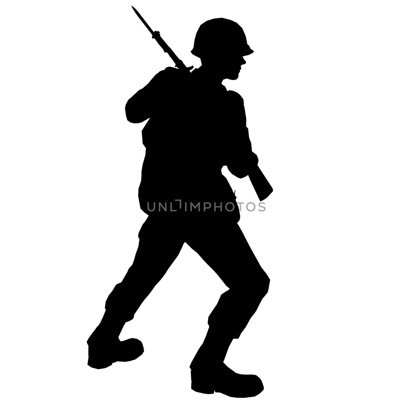 soldier with bayonet made in 3d software