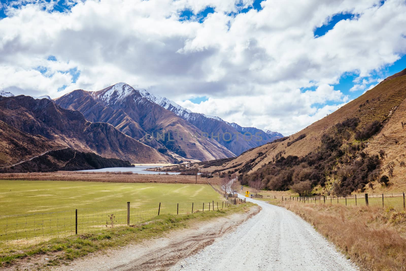 The stunning idyllic Moke Lake near Queenstown in Otago, New Zealand. This secluded, peaceful lake is a popular locale for camping, boating, hiking and horseback riding.