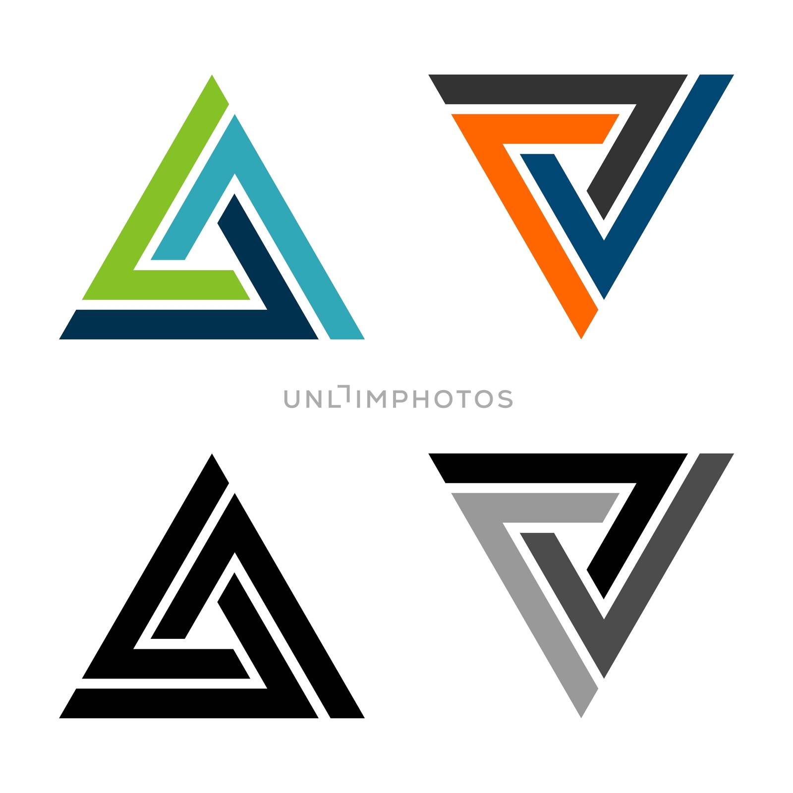 Set Triangle Colorful Logo Template Illustration Design. Vector EPS 10.