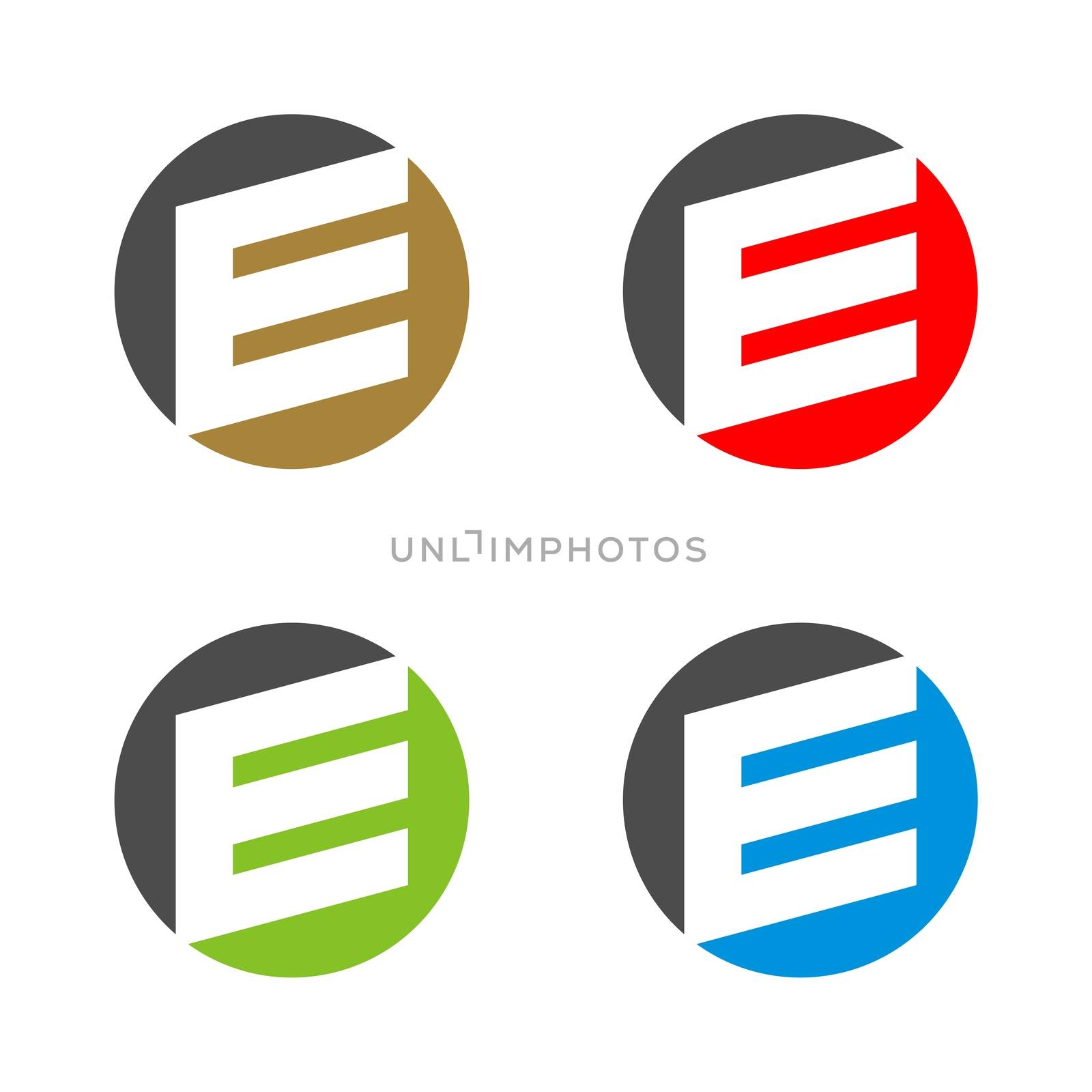 Set E Letter Circle Logo Template Illustration Design. Vector EPS 10. by soponyono1
