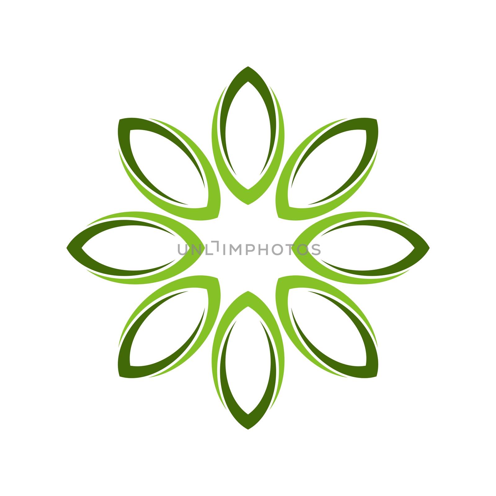 Circle Green Leaf Logo Template Illustration Design. Vector EPS 10.