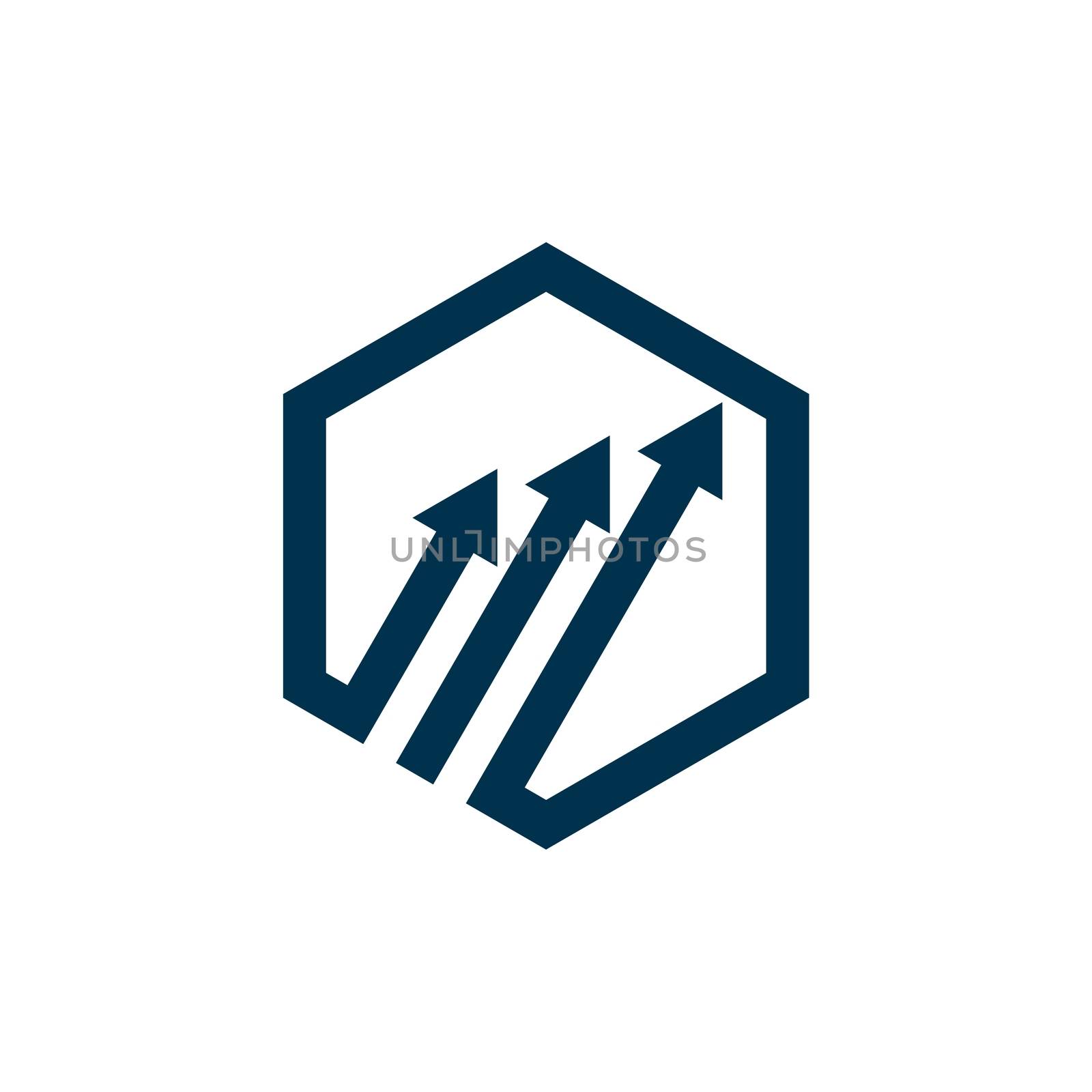 Stock Exchange Hexagon Shape vector logo template Illustration Design. Vector EPS 10. by soponyono1