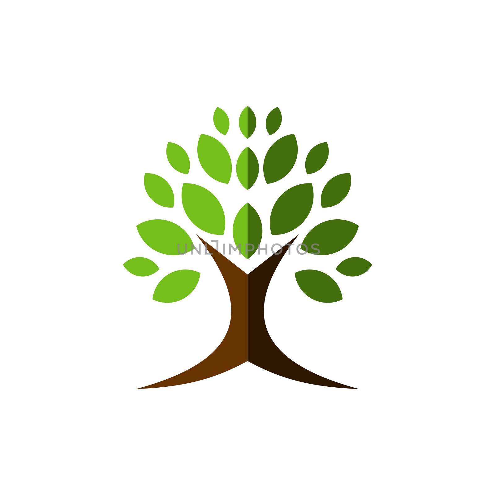Tree with Green Leaves Logo Template Illustration Design. Vector EPS 10.