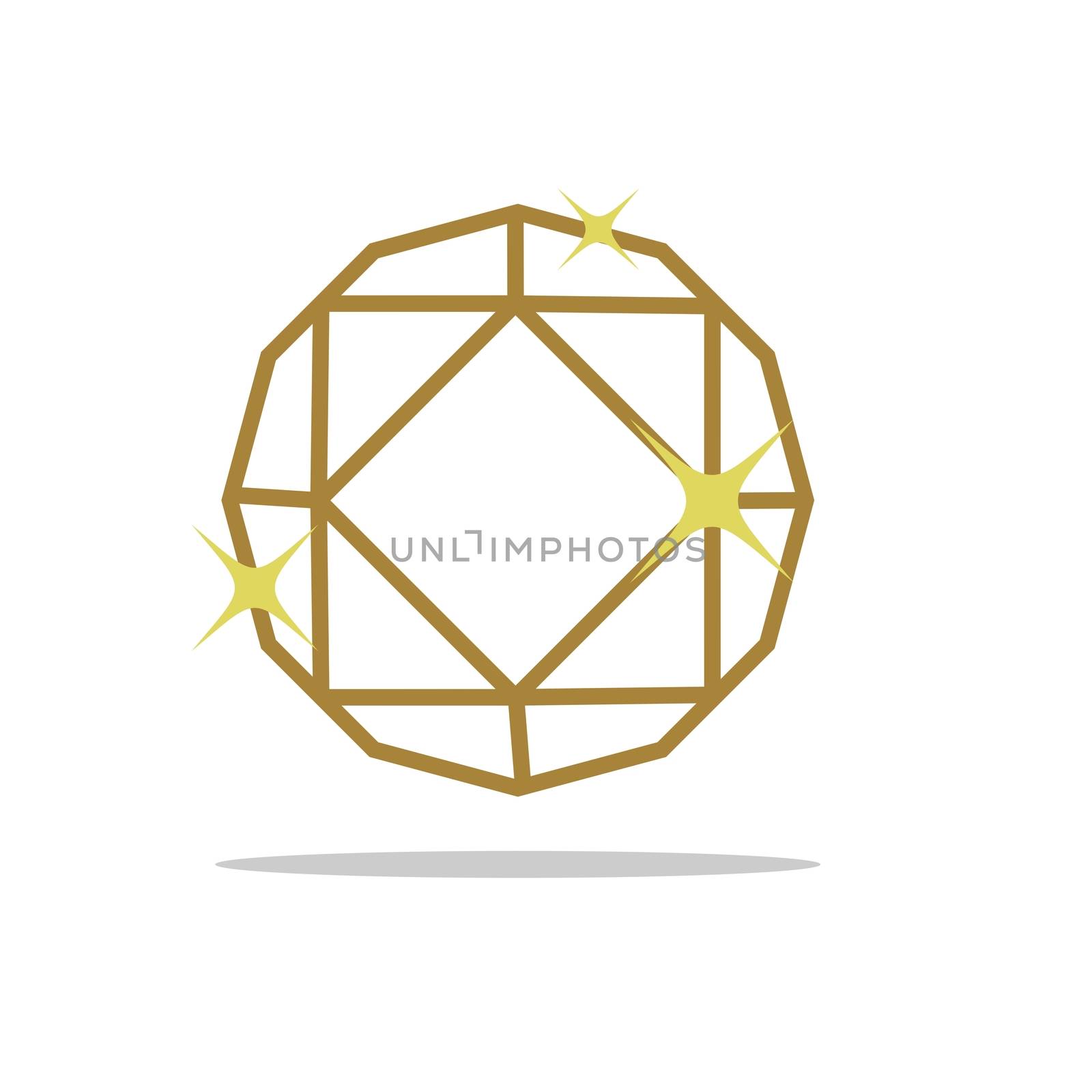 Gold Shiny Diamond Vector Logo Template Illustration Design. Vector EPS 10. by soponyono1