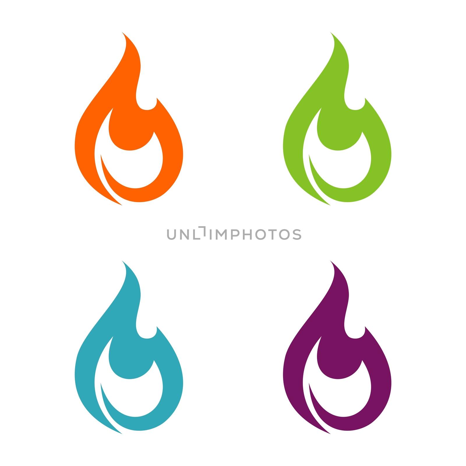 Set Fire Flammable Logo Template Illustration Design. Vector EPS 10.