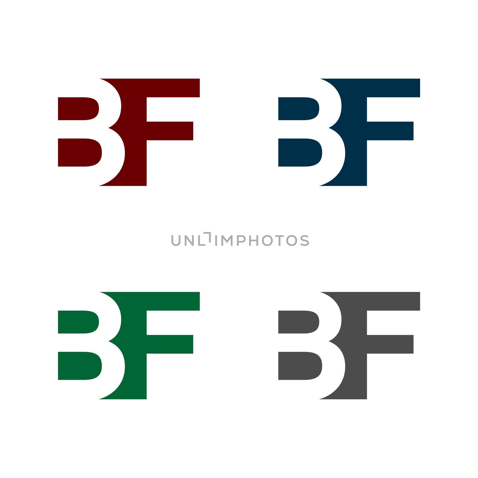 B F or F B Letter Logo Template Illustration Design. Vector EPS 10.