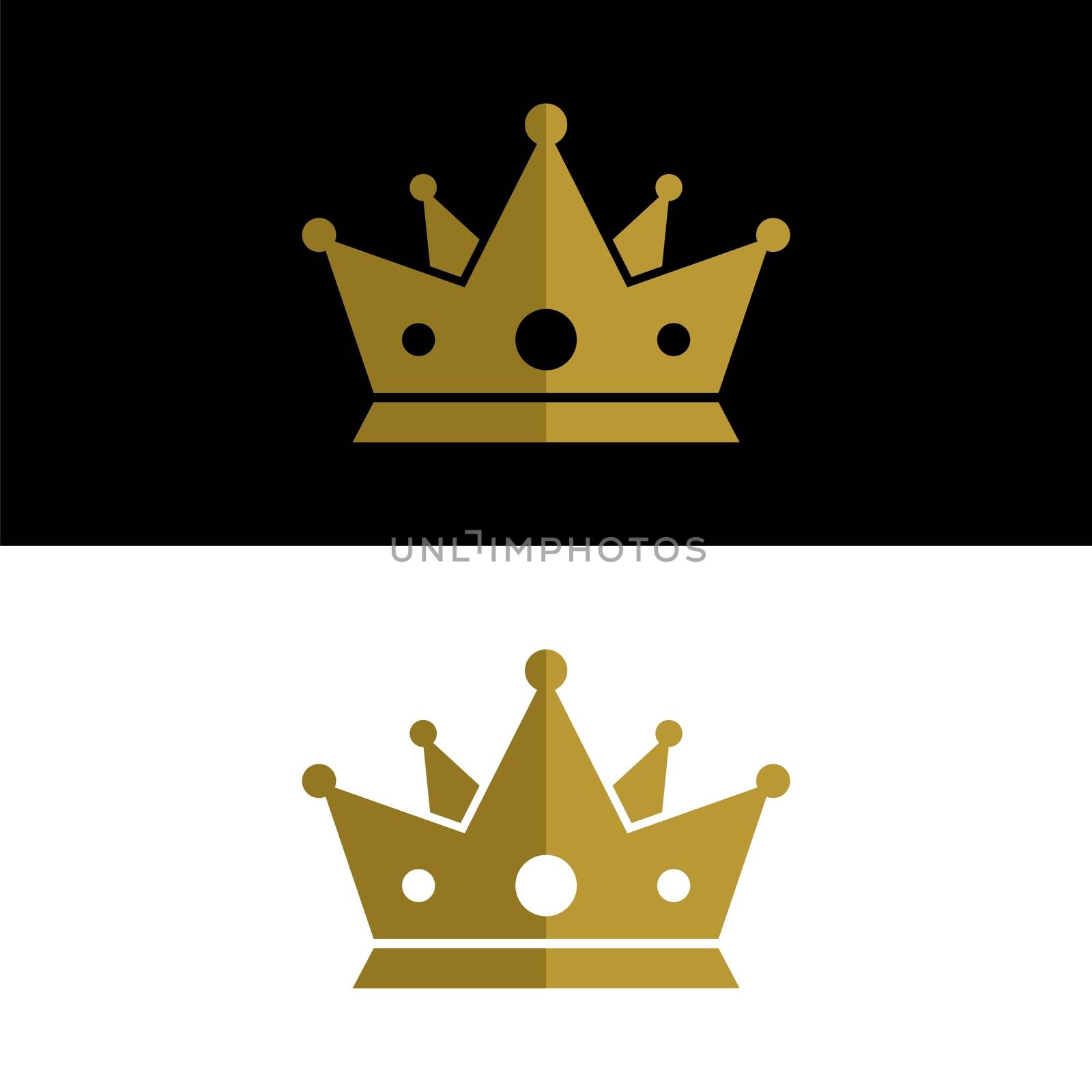 Gold King Crown Logo Template Illustration Design. Vector EPS 10.