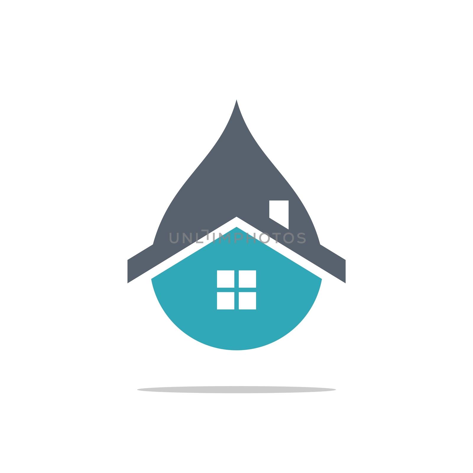 House and Drop Water Logo Template Illustration Design. Vector EPS 10.
