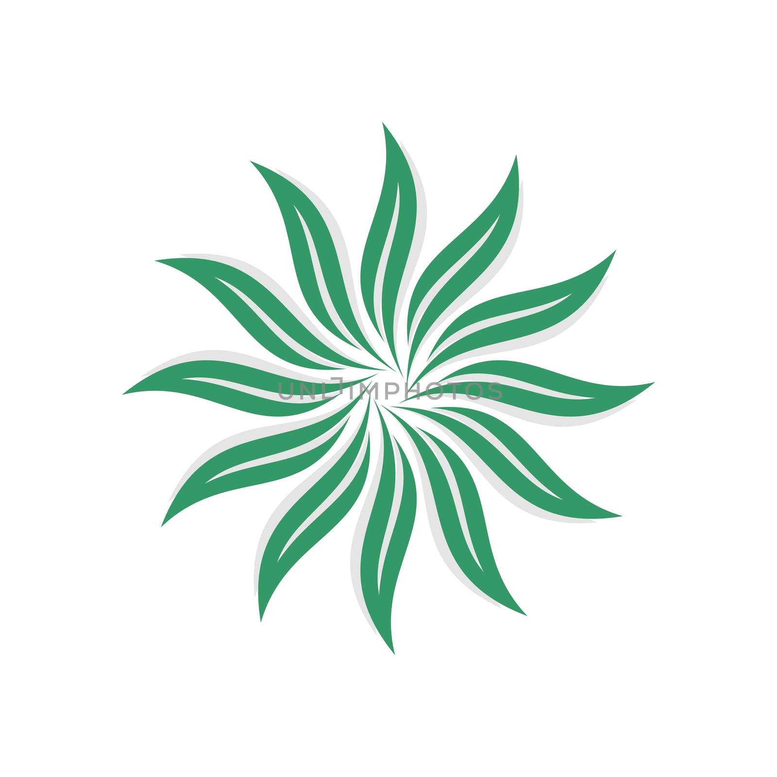 Abstract Green Circle Flower Logo Template Illustration Design. Vector EPS 10.