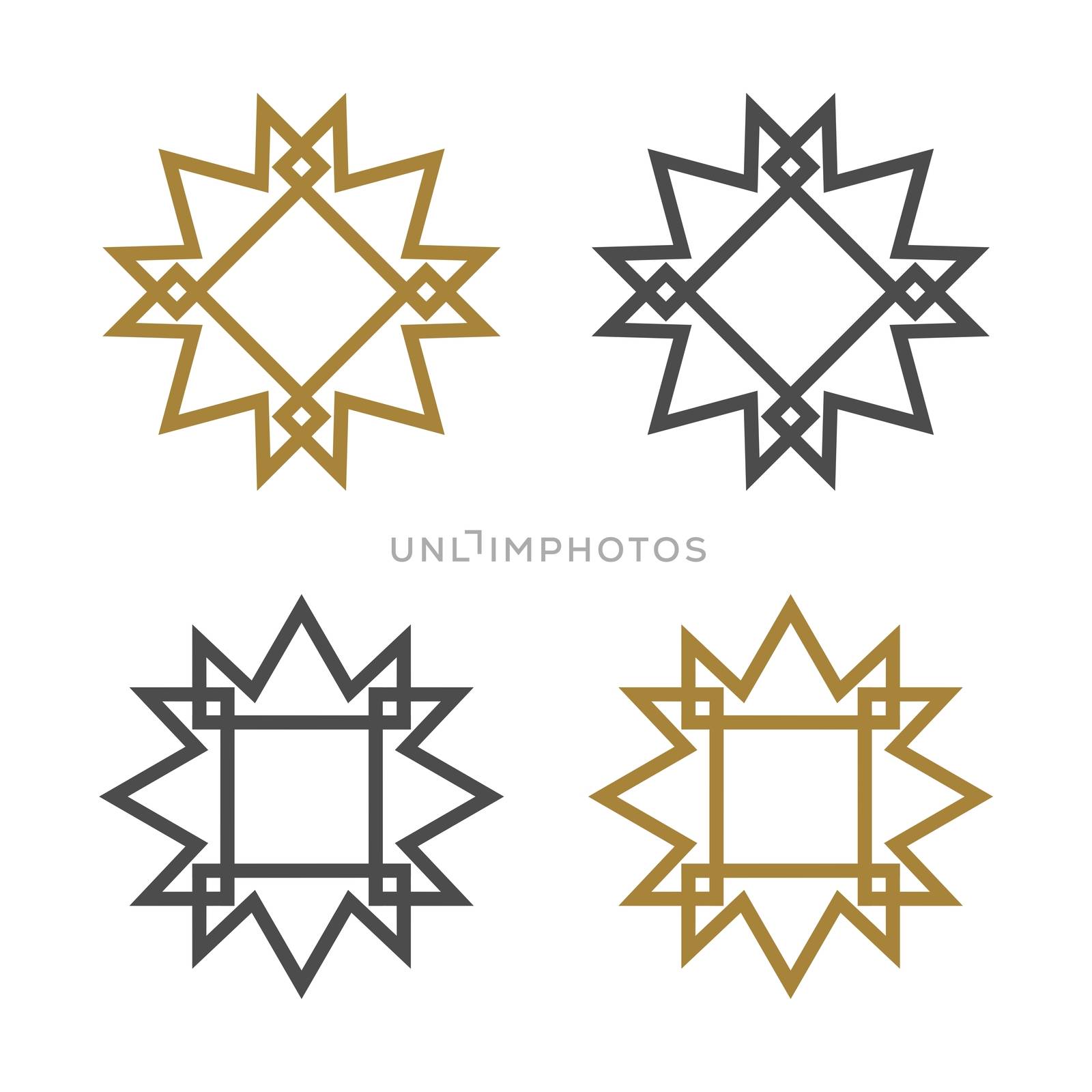 Abstract Gold Star Pattern Logo Template Illustration Design. Vector EPS 10. by soponyono1