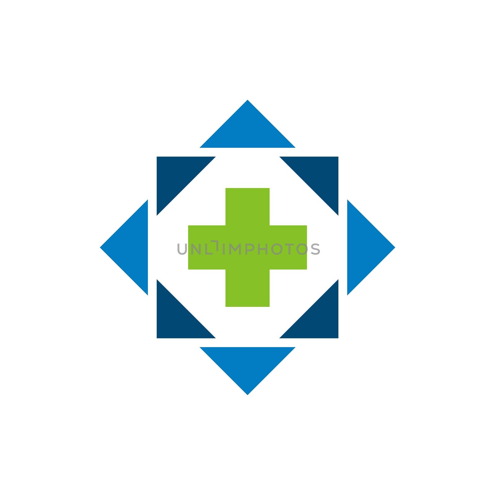 Health Care Cross and Diamond Shape Logo Template Illustration Design. Vector EPS 10.