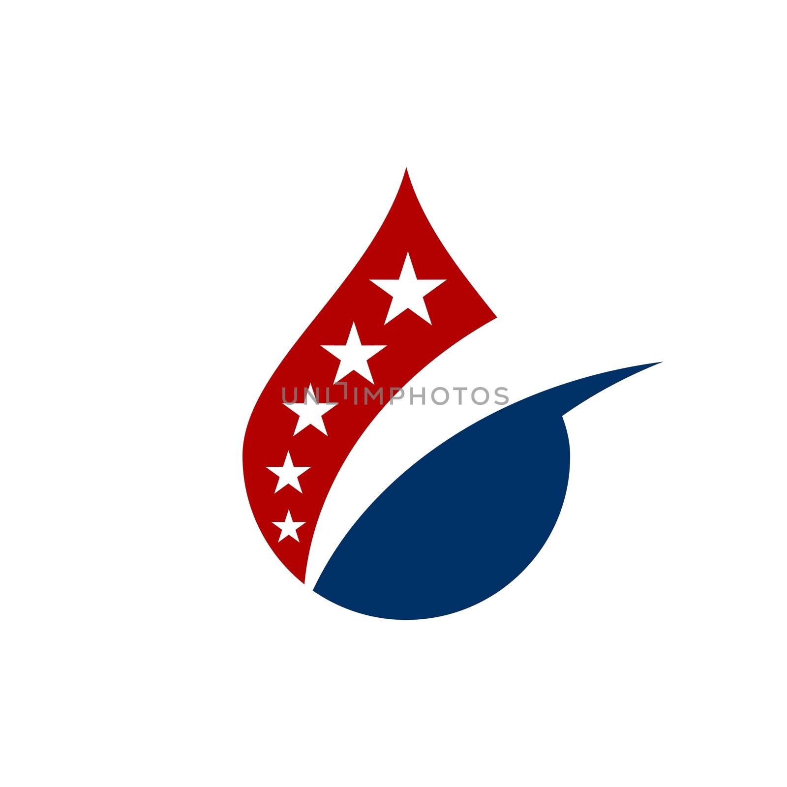 American Flag Drop Oil Logo Template Illustration Design. Vector EPS 10.