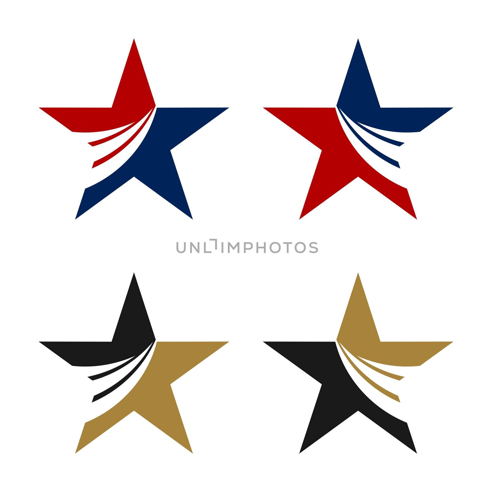 Swoosh Military Star Logo Template Illustration Design. Vector EPS 10.