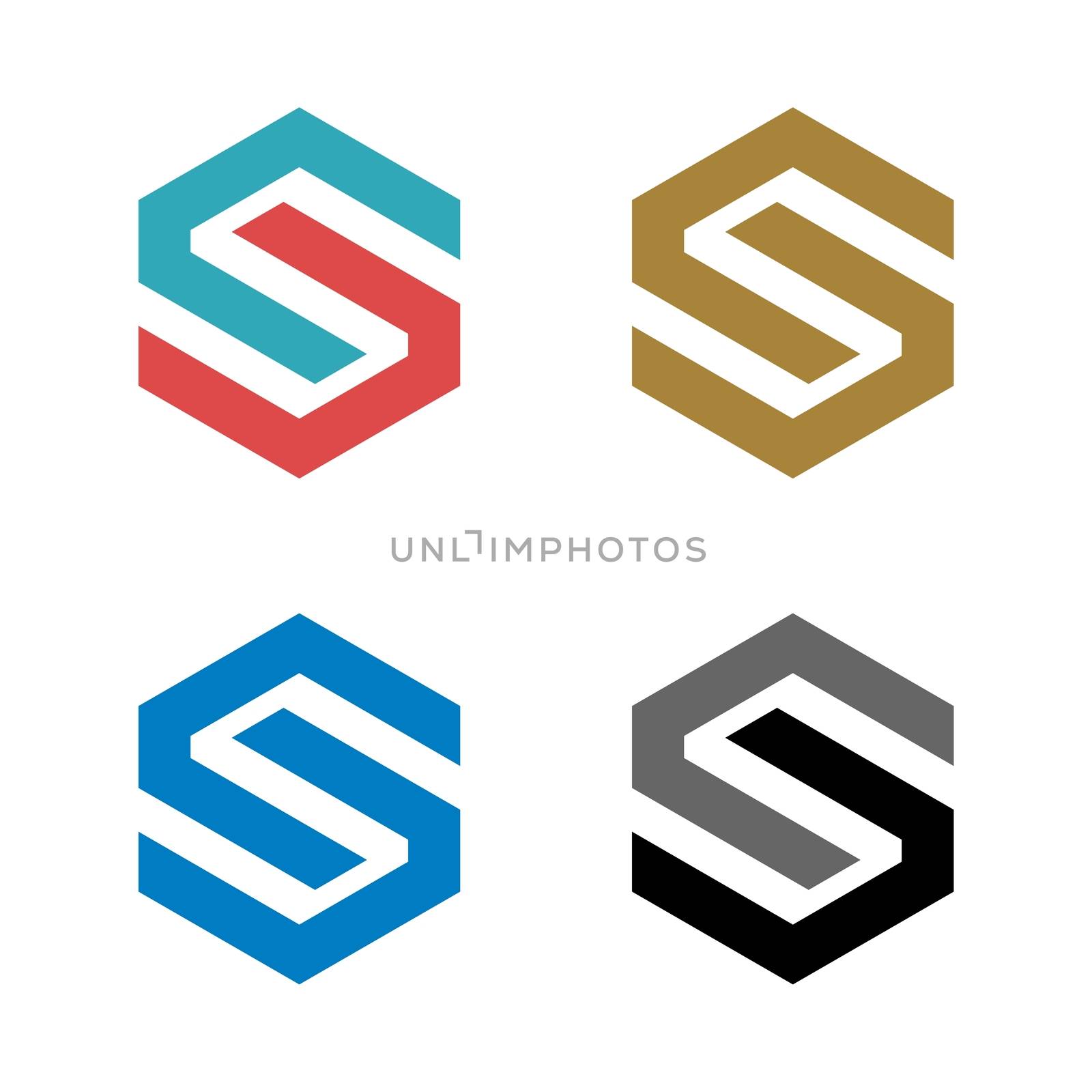 S Letter Hexagon Shape Logo Template Illustration Design. Vector EPS 10.