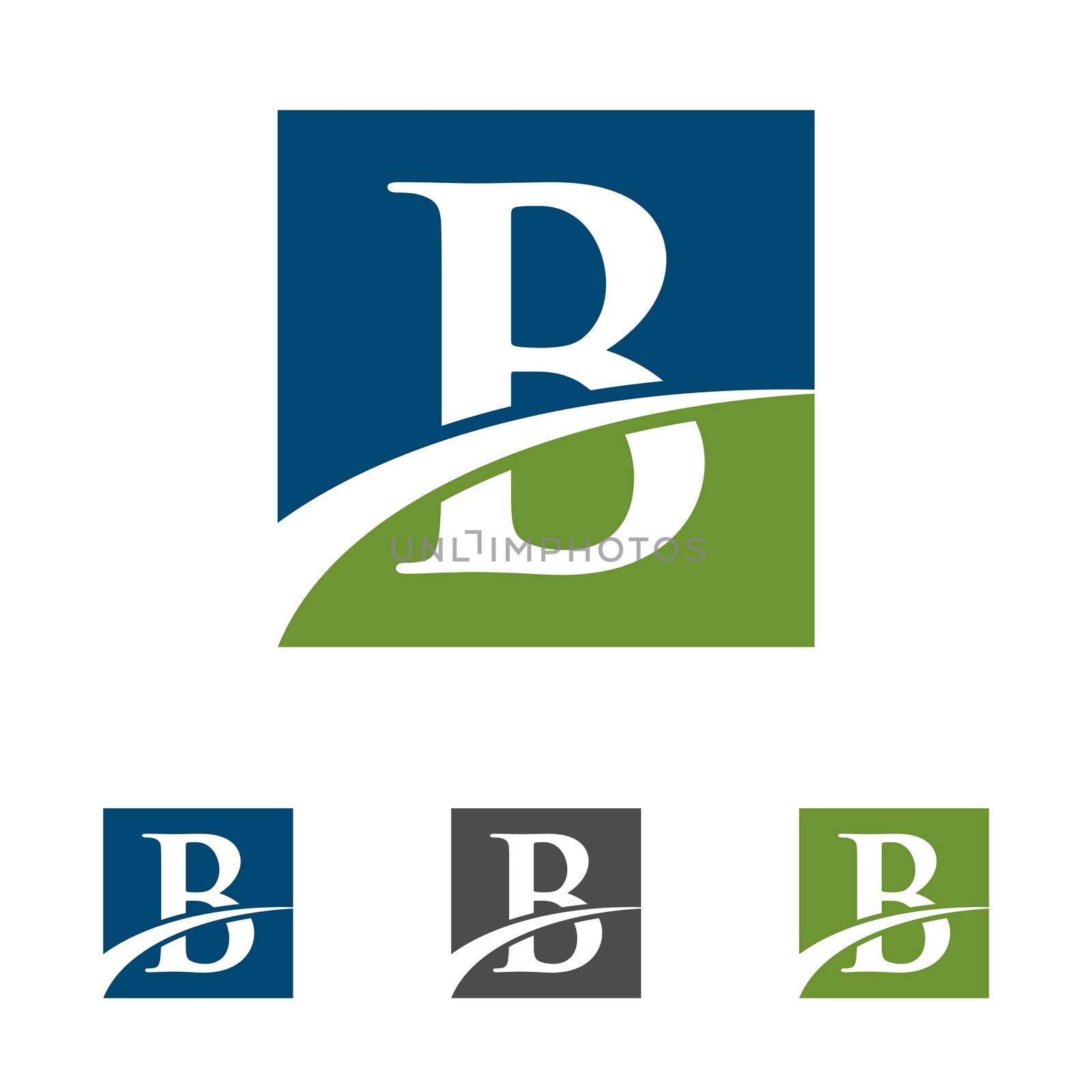 B Letter and Swoosh Logo Template Illustration Design. Vector EPS 10.