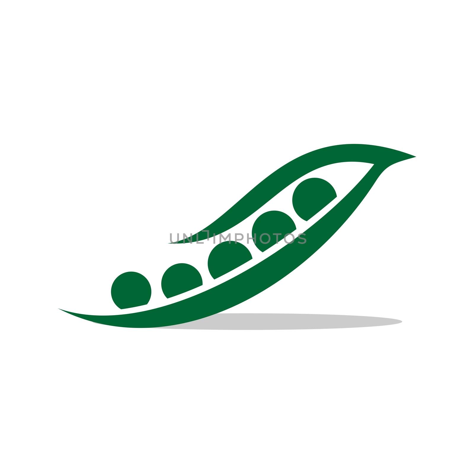Green Seed Pea Pod Logo Template Illustration Design. Vector EPS 10. by soponyono1