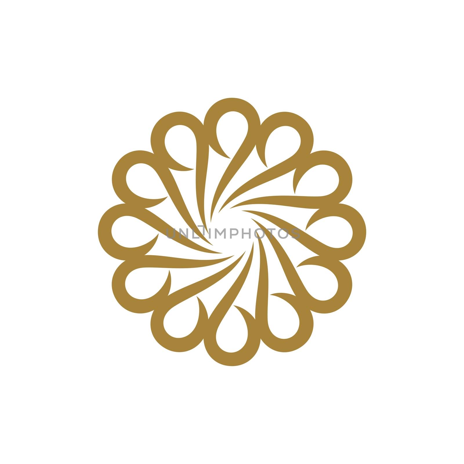Gold Ornamental Flower Logo Template Illustration Design. Vector EPS 10.