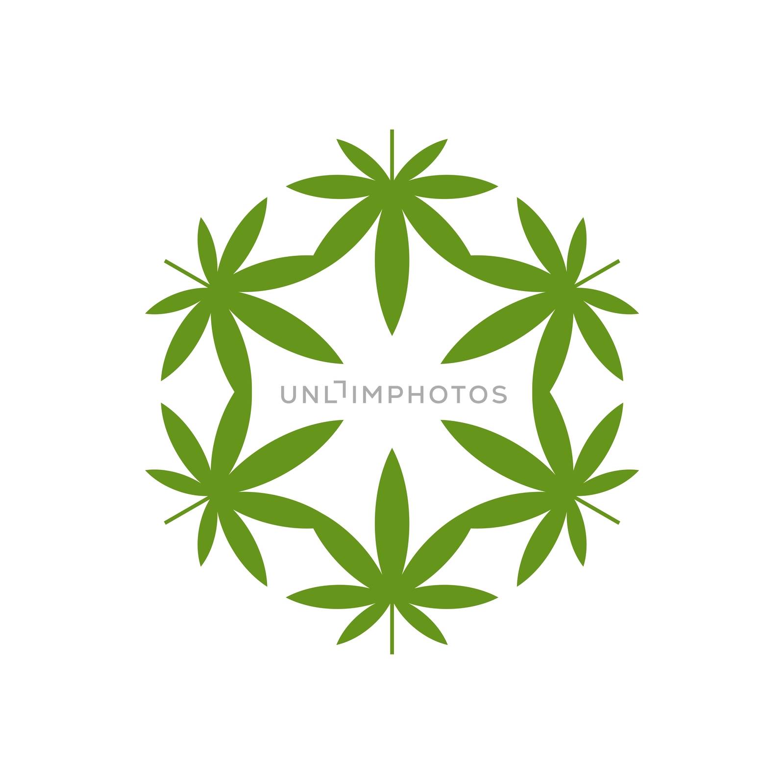 Green Marijuana Leaf Logo Template Illustration Design. Vector EPS 10.