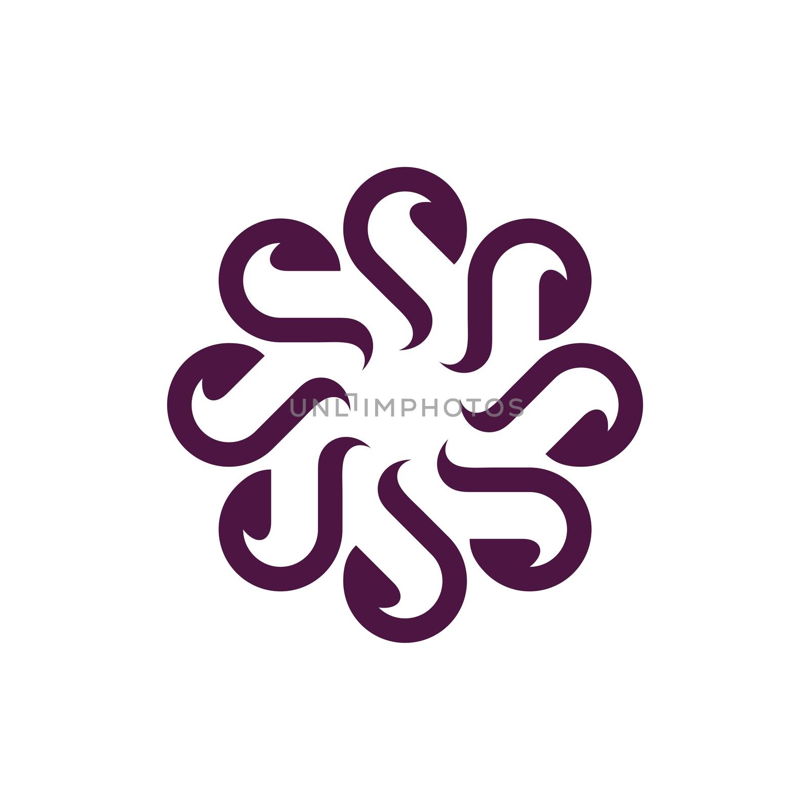 Purple Ornamental Flower or Star Logo Template Illustration Design. Vector EPS 10.