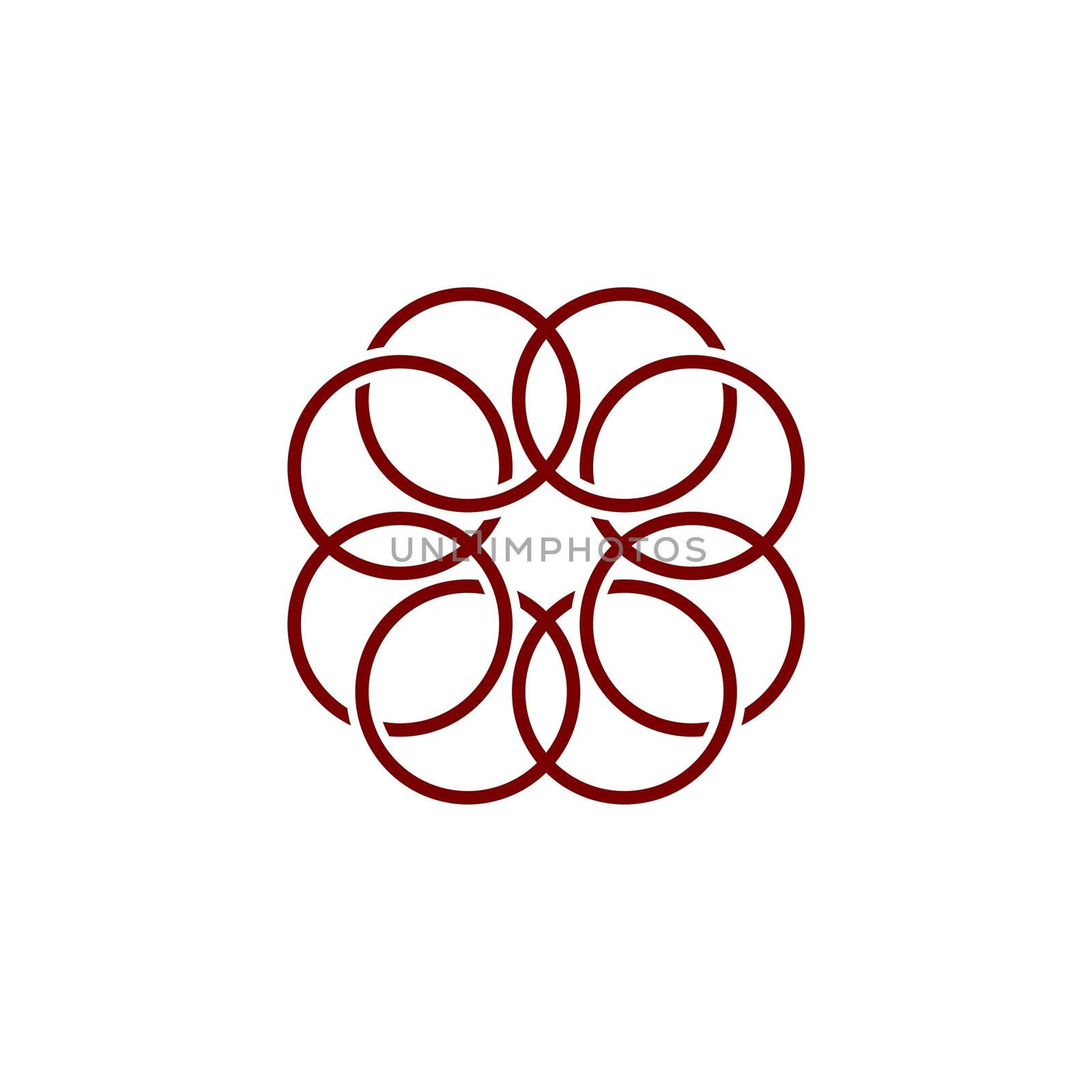 Red Ring Petal Flower Logo Template Illustration Design. Vector EPS 10.