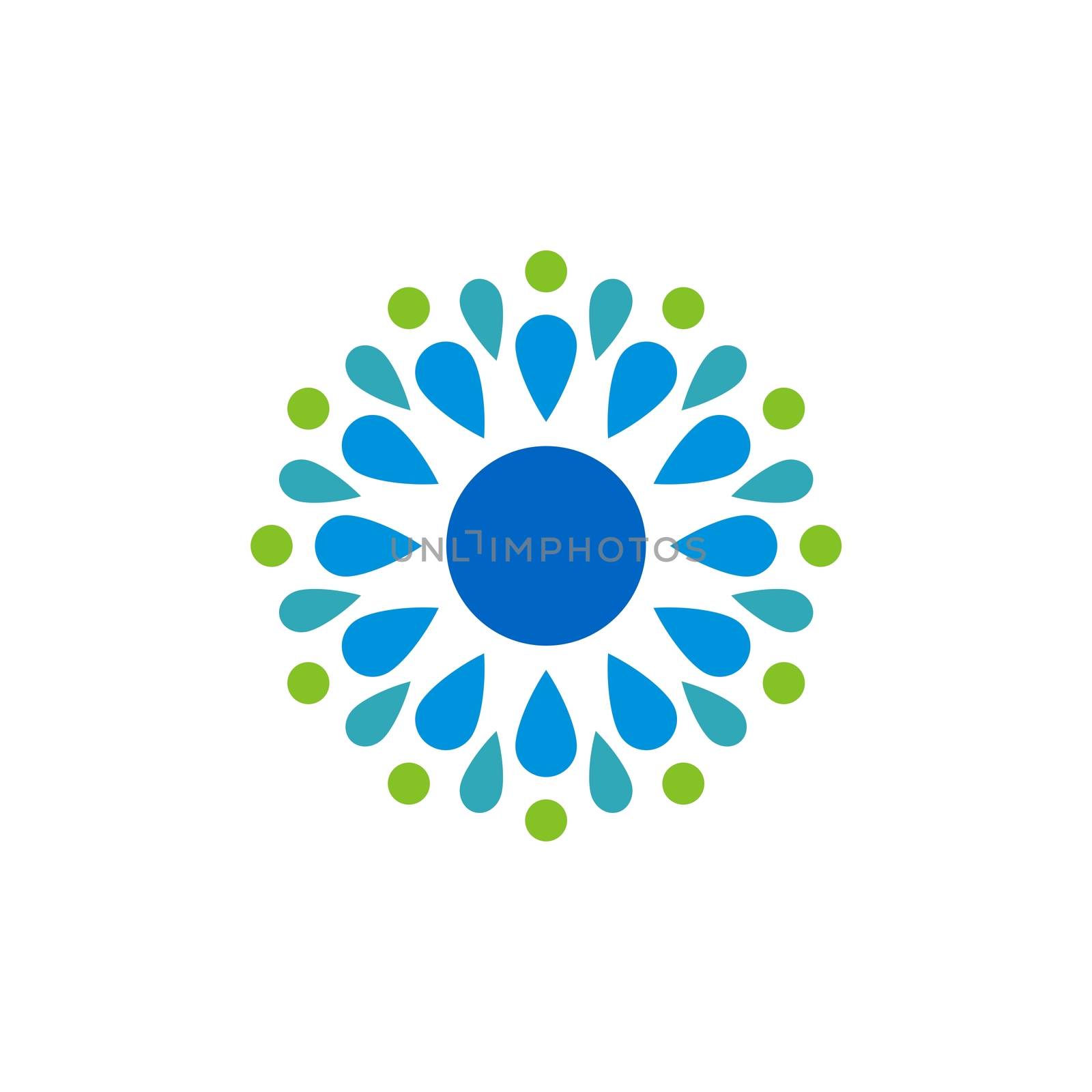 Blue Blossom Flower Ornamental Logo Template Illustration Design. Vector EPS 10.