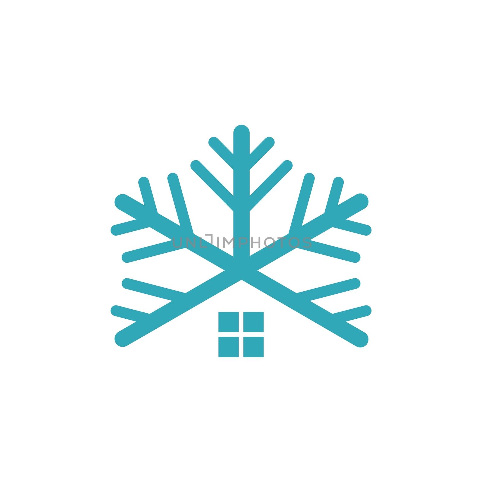 Snowflake House, HVAC Installation Logo Template Illustration Design. Vector EPS 10.