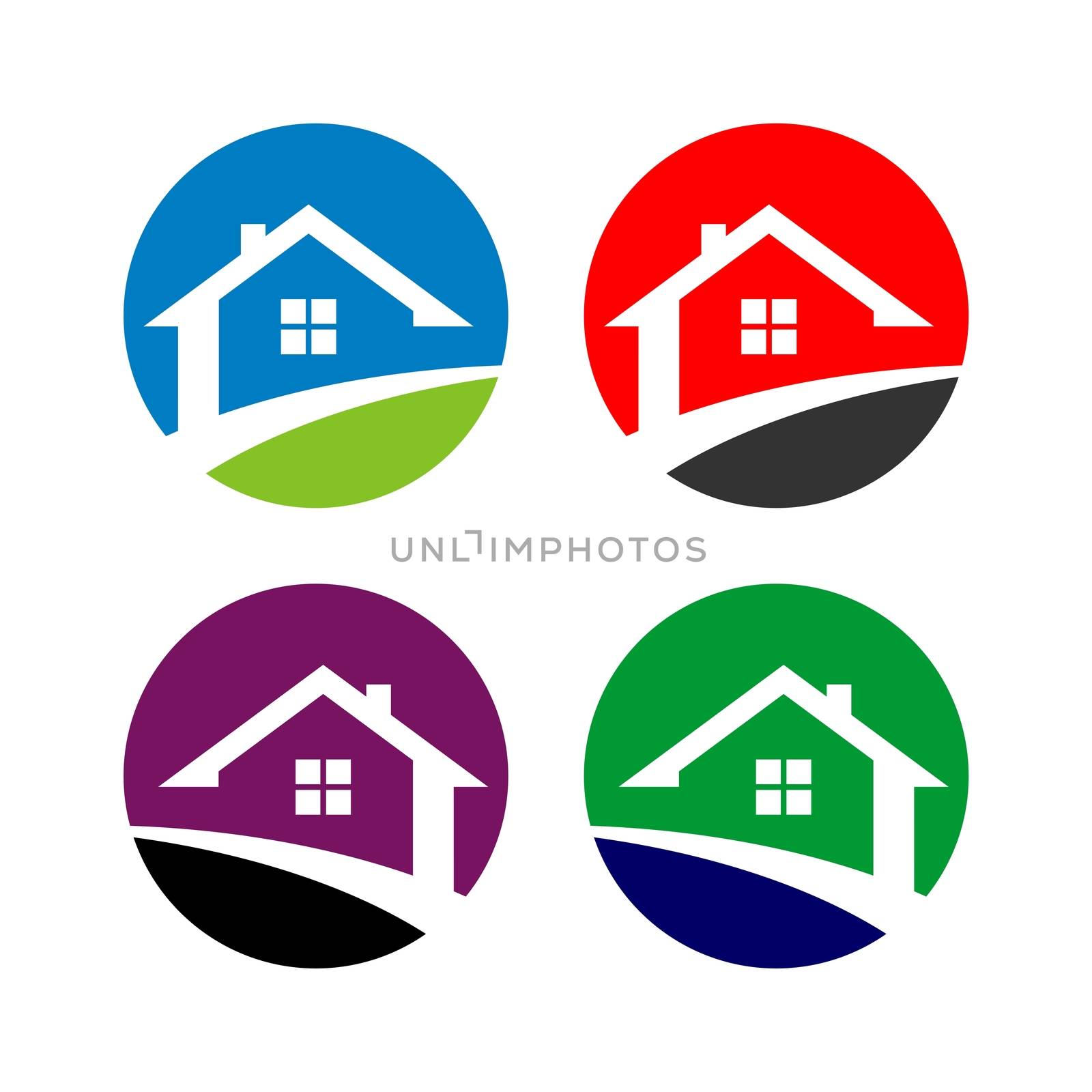 Circle Home vector Logo Template Illustration Design. Vector EPS 10.