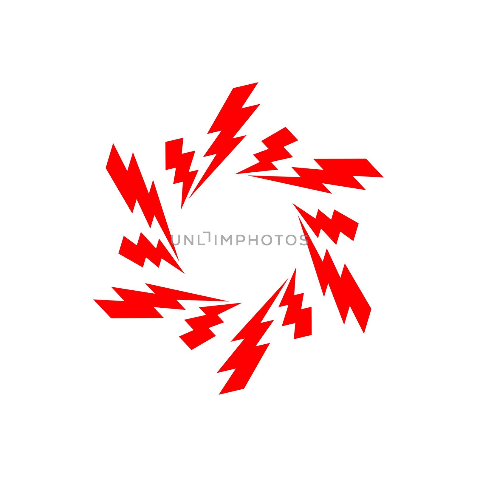Ornamental Flower Thunderbolt Logo Template Illustration Design. Vector EPS 10.