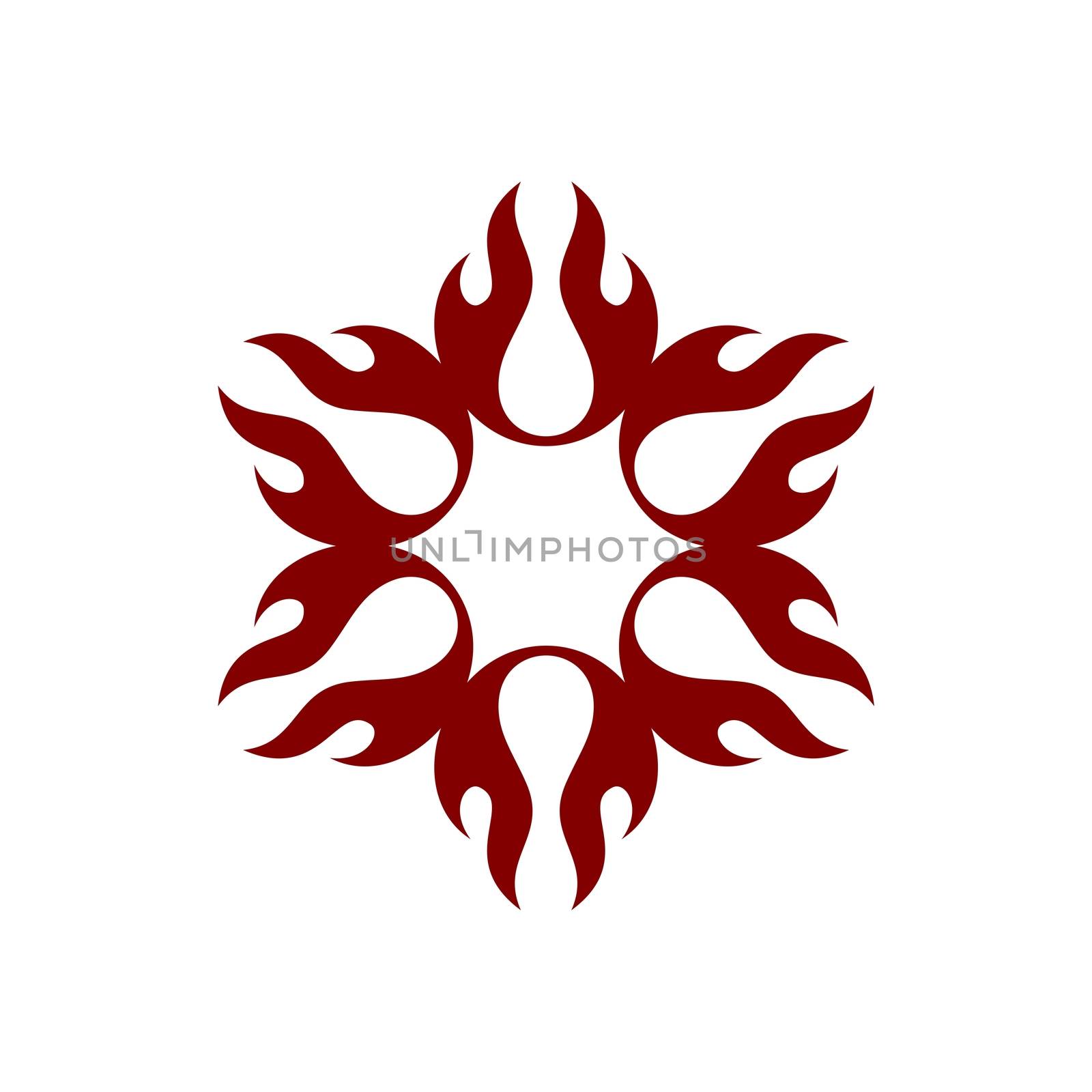 Red Flame Fire Flower Logo Template Illustration Design. Vector EPS 10.