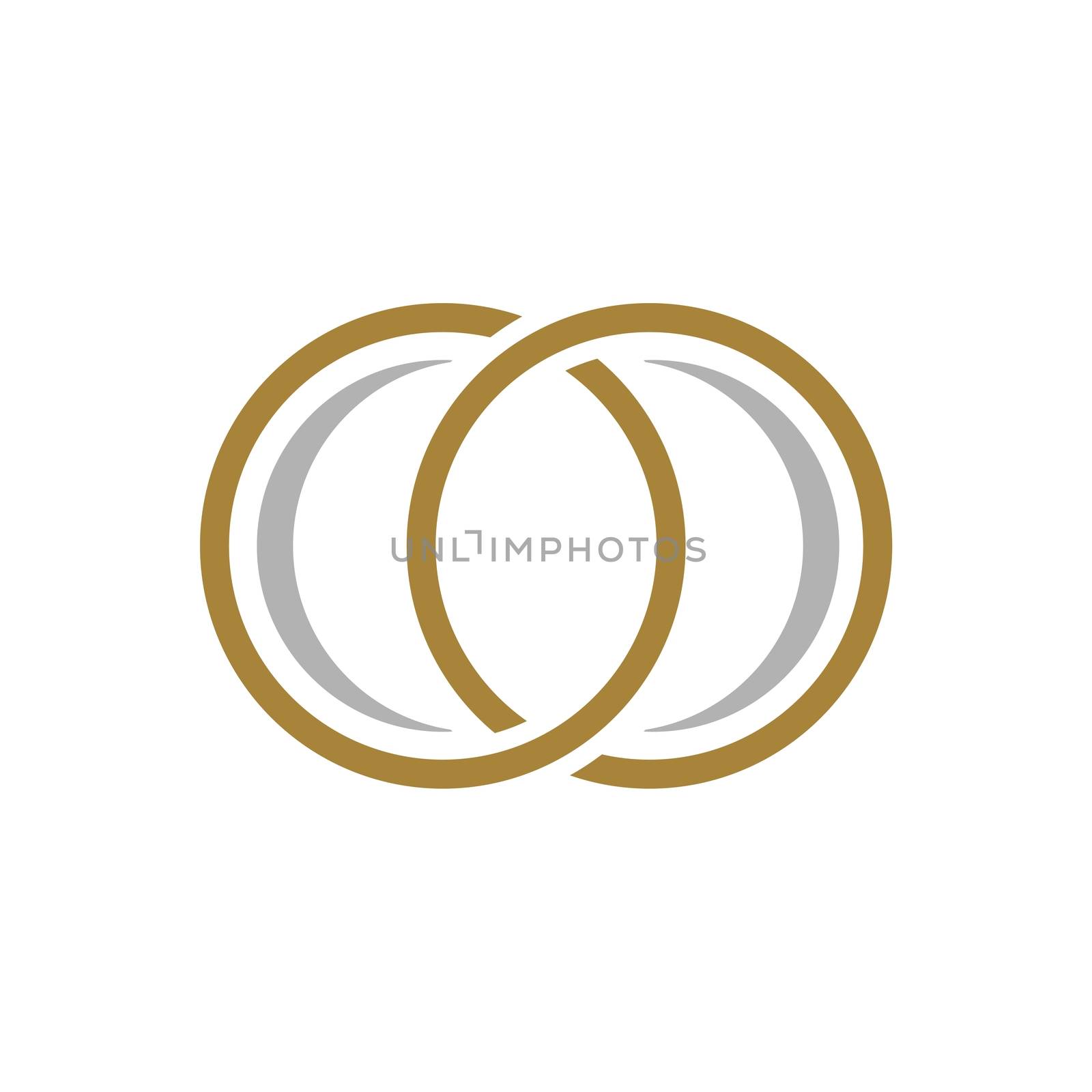 Two Gold Rings Infinity Logo Template Illustration Design. Vector EPS 10. by soponyono1