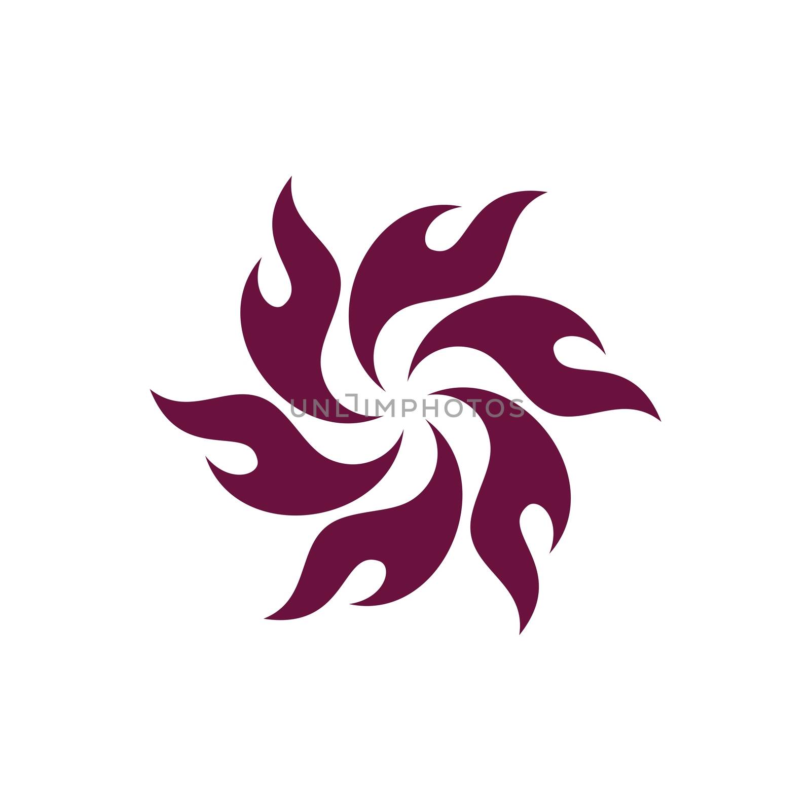 Burgundy Color Flame Flower Logo Template Illustration Design. Vector EPS 10.