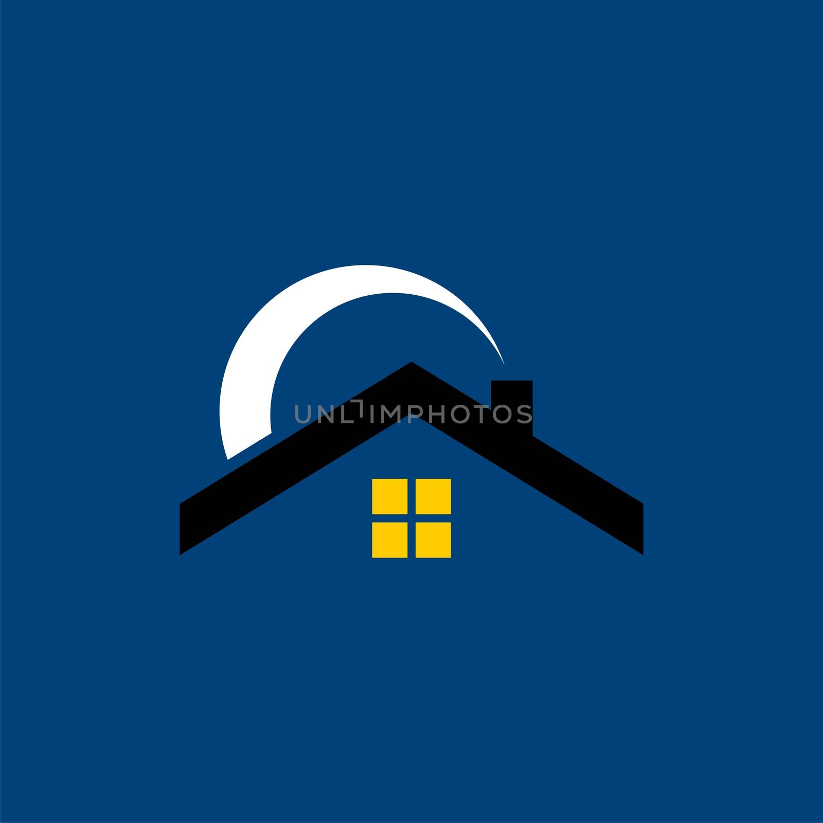 Moon House vector Logo Template Illustration Design. Vector EPS 10.