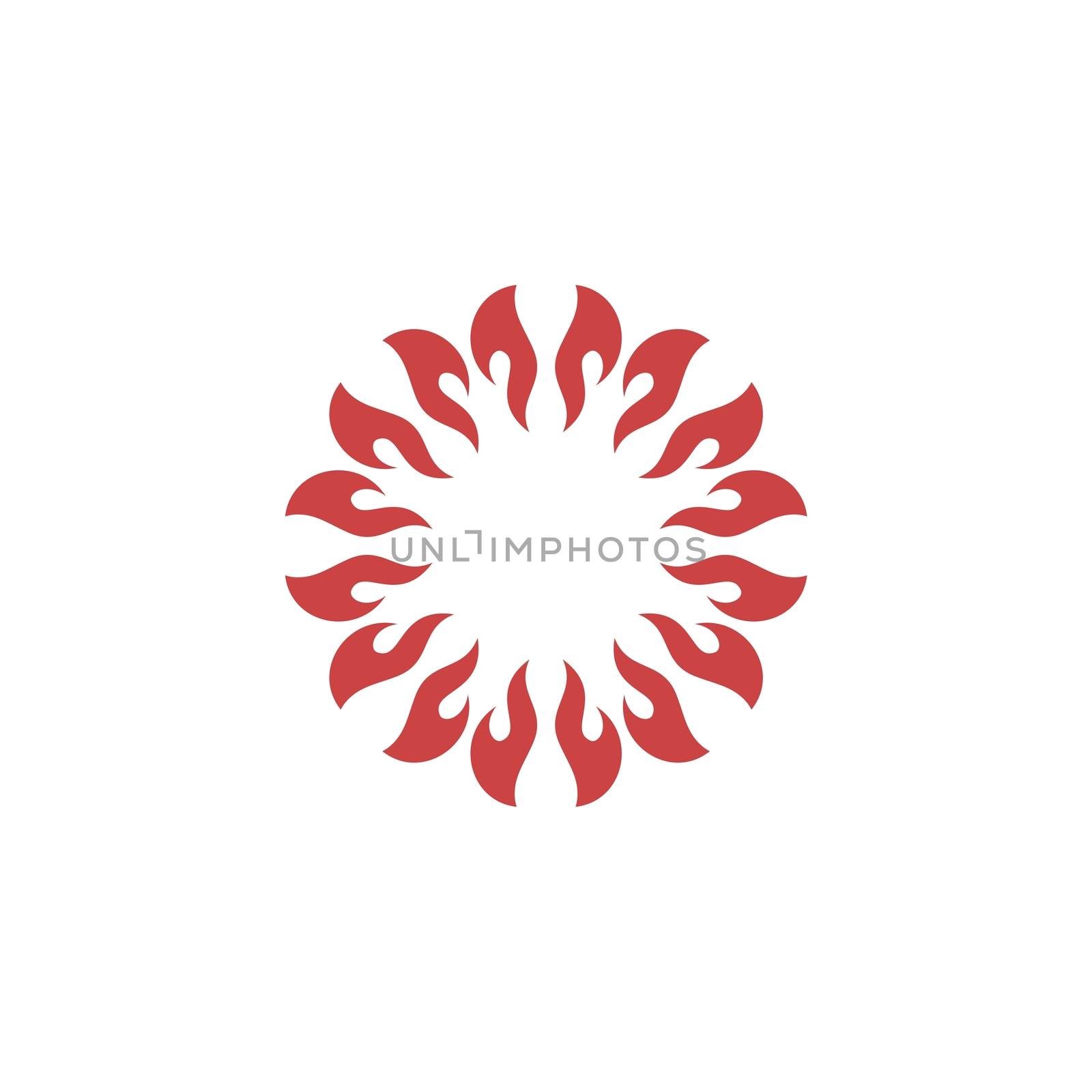 Red Ornamental Spa Flower Logo Template Illustration Design. Vector EPS 10.