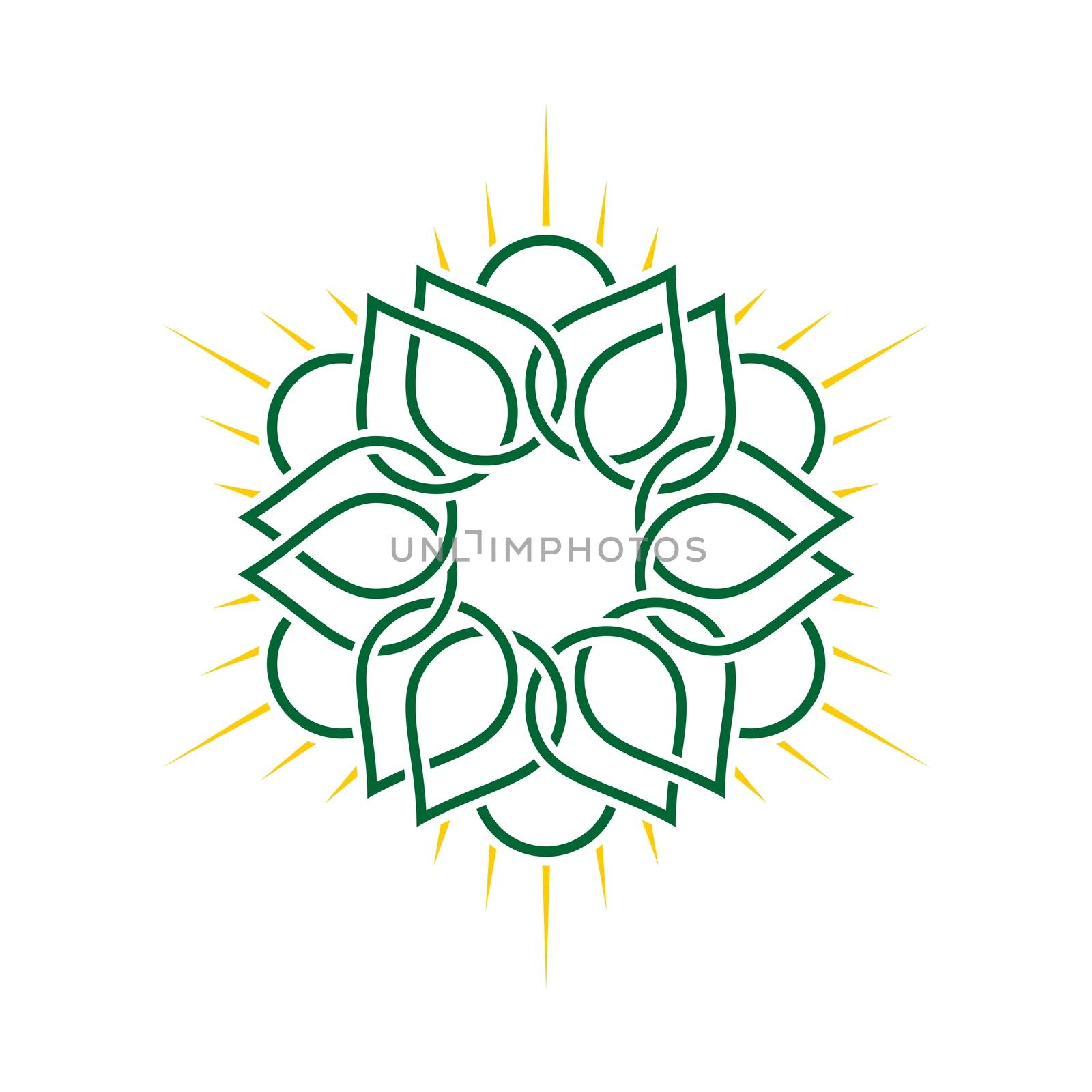 Green Line Ornamental Flower Logo Template Illustration Design. Vector EPS 10. by soponyono1