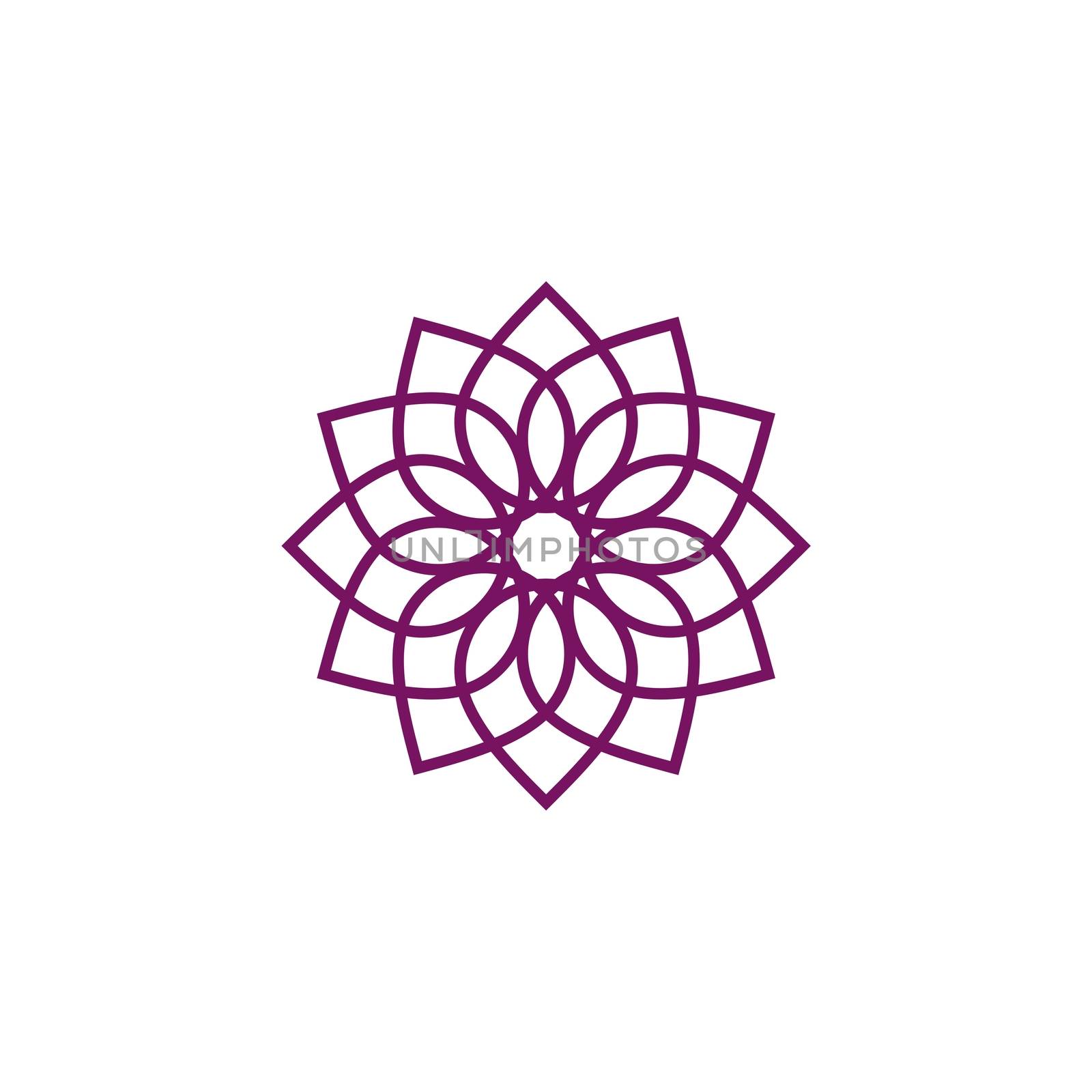 Purple Flower Ornamental Logo Template design eps 10