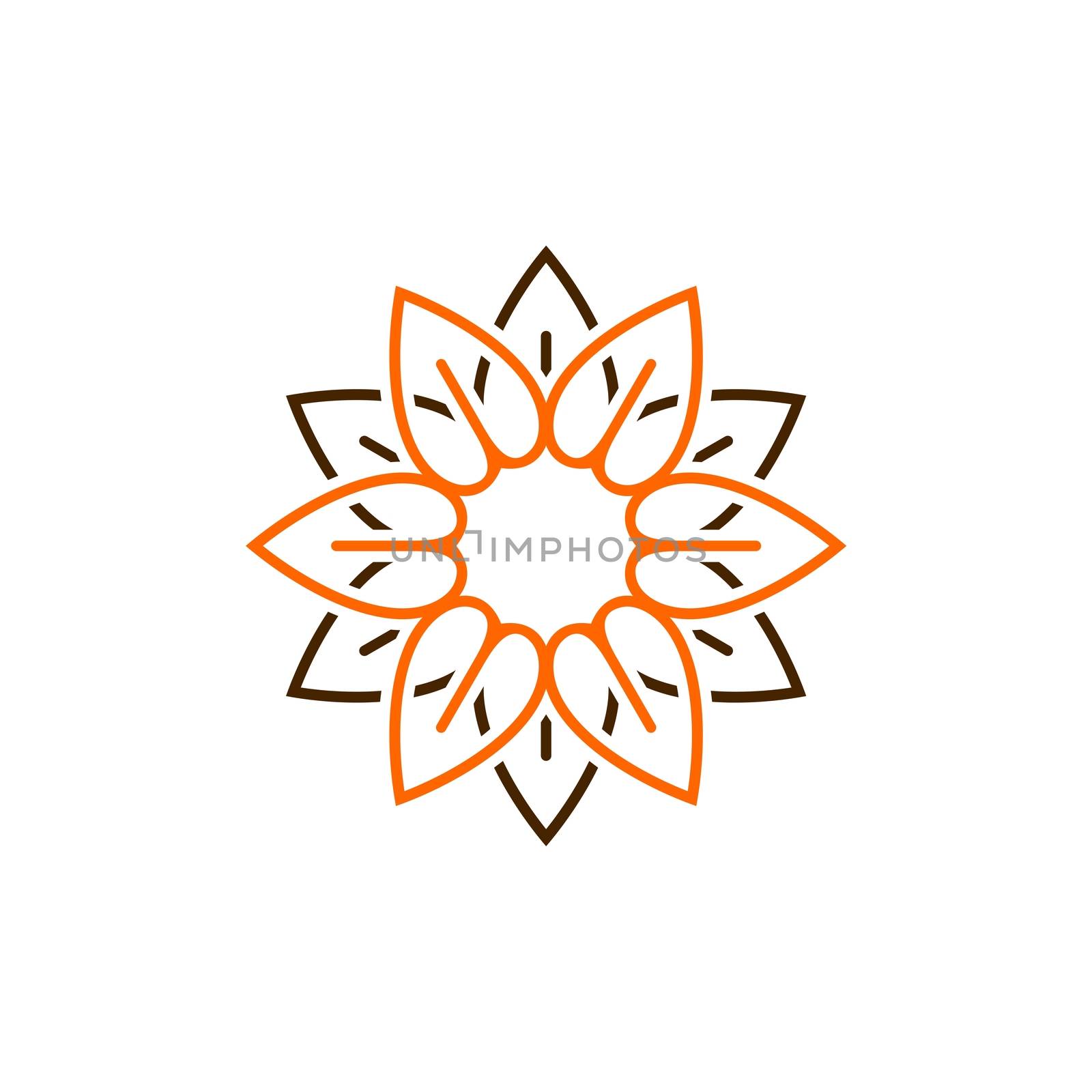Orange Petals Flower Logo Template Illustration Design EPS 10